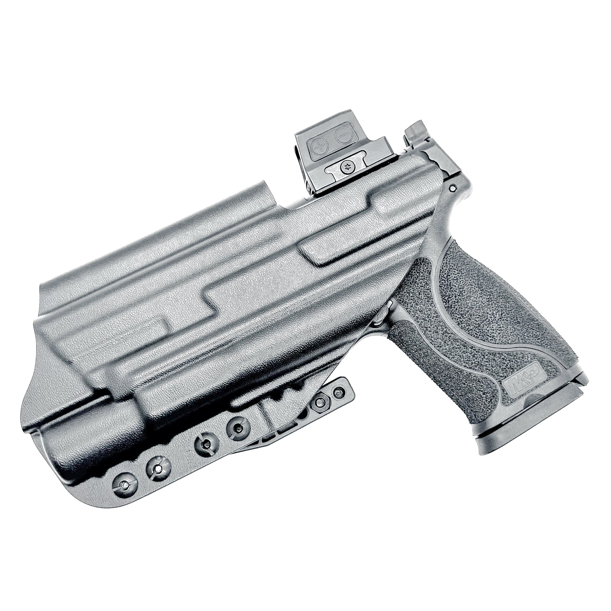 Black Inside Waistband Holster for the Smith & Wesson M&P 4 & 4.6 10MM M2.0 & X300U with monoblock and modwing.