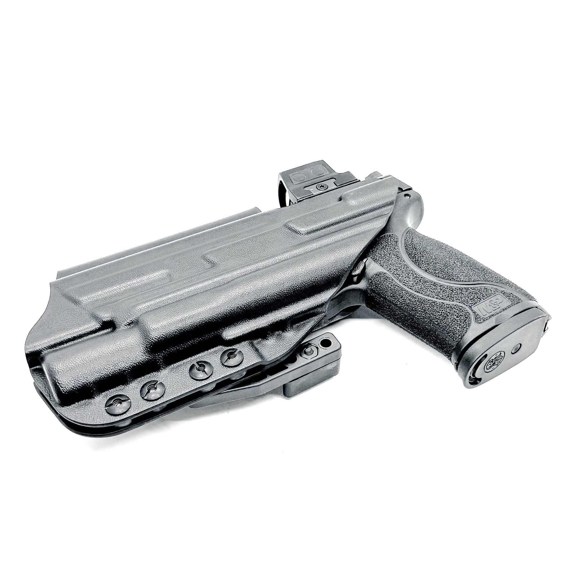 Black Inside Waistband Holster for the Smith & Wesson M&P 4 & 4.6 10MM M2.0 & X300U with monoblock and modwing.