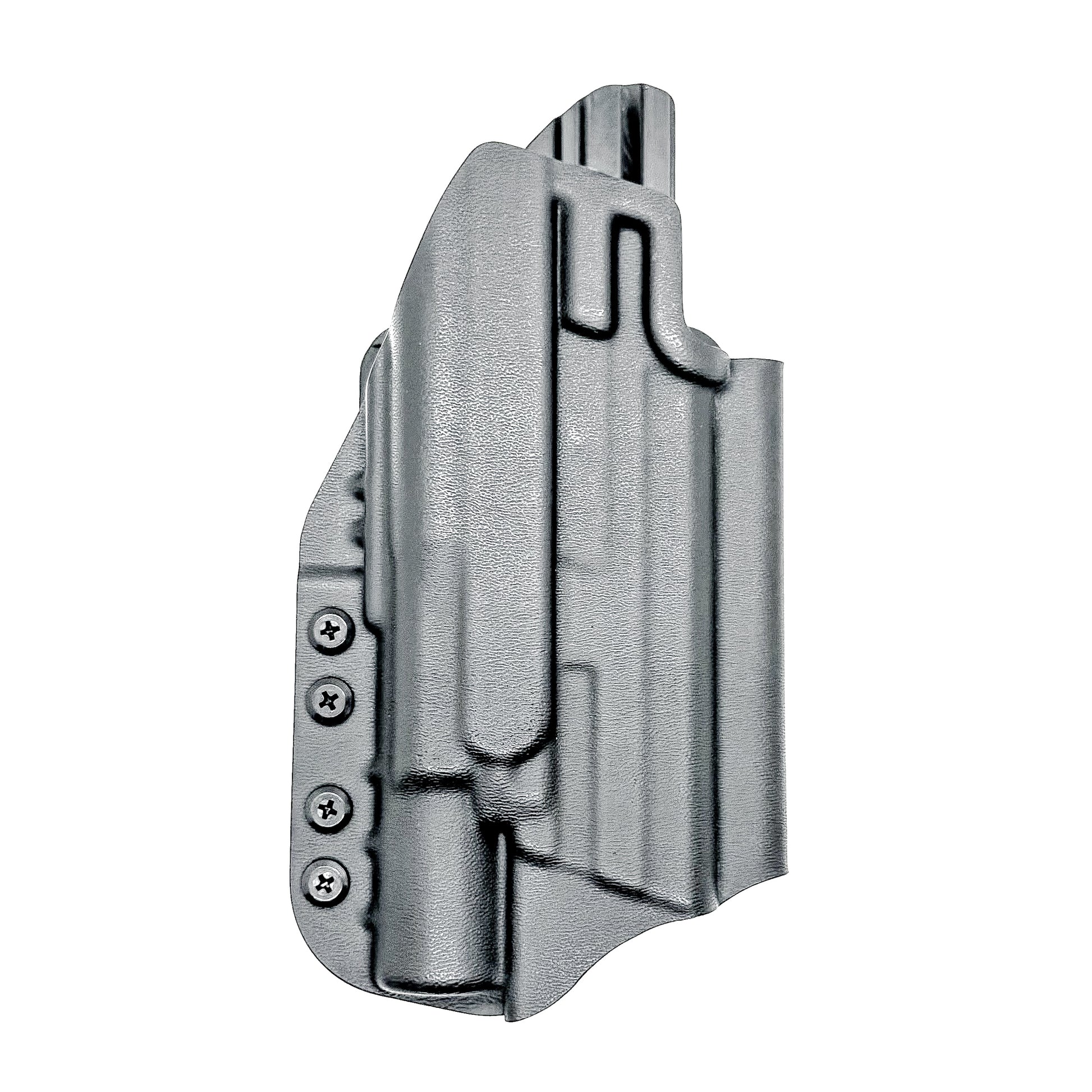 Black outside waistband holster for the Smith & Wesson M&P 4" & 4.6" 10MM M2.0 & X300U light with the  4BROS 1.5" Belt Slide.