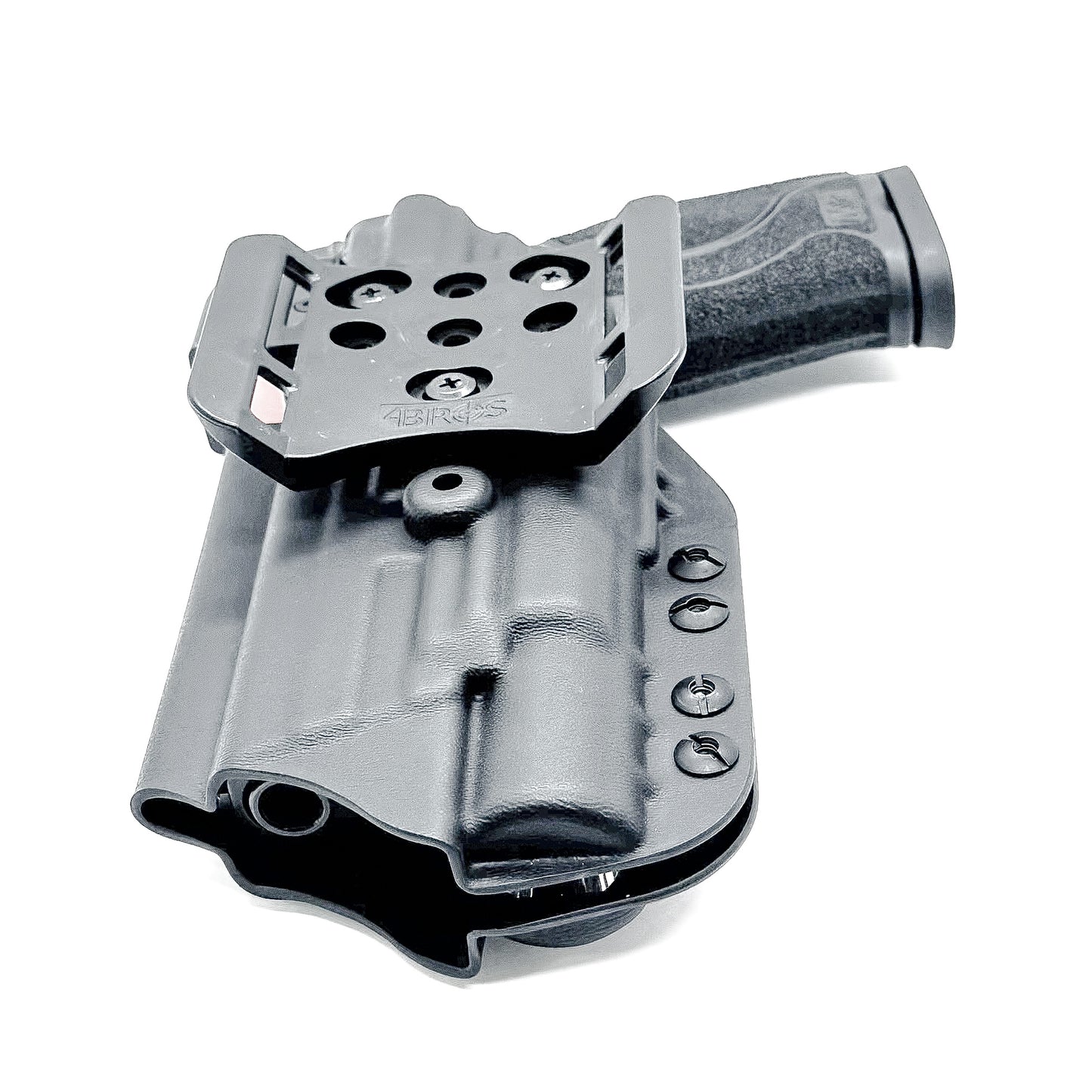 Black outside waistband holster for the Smith & Wesson M&P 4" & 4.6" 10MM M2.0 & X300U light with the 4BROS 1.5" Belt Slide.