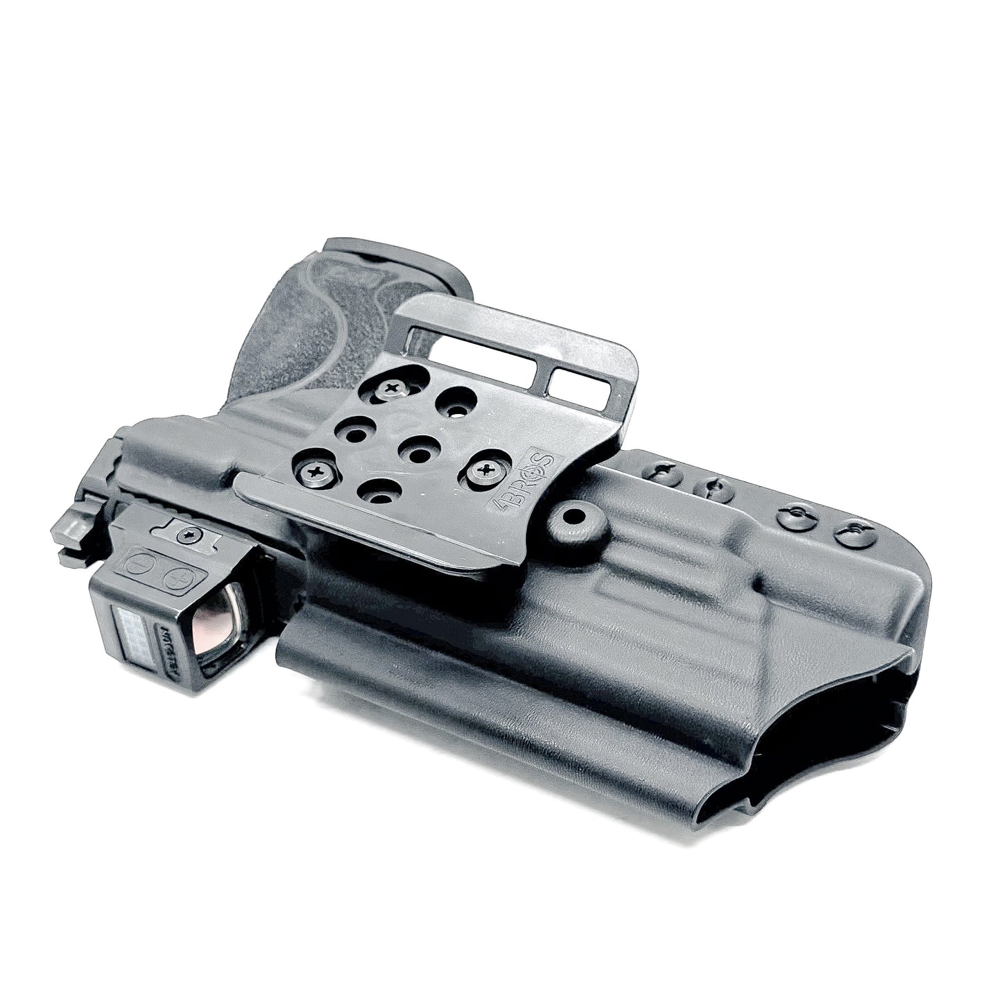 Black outside waistband holster for the Smith & Wesson M&P 4" & 4.6" 10MM M2.0 & X300U light with the 4BROS 1.5" Belt Slide.