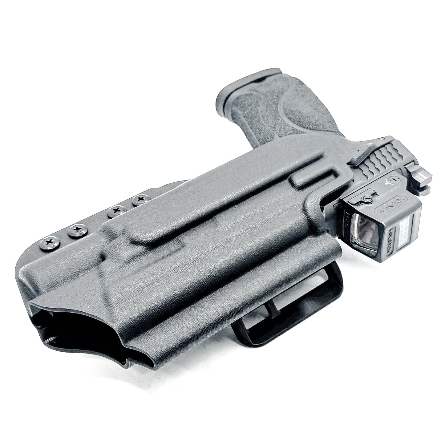 Black outside waistband holster for the Smith & Wesson M&P 4" & 4.6" 10MM M2.0 & X300U light with the 4BROS 1.5" Belt Slide.
