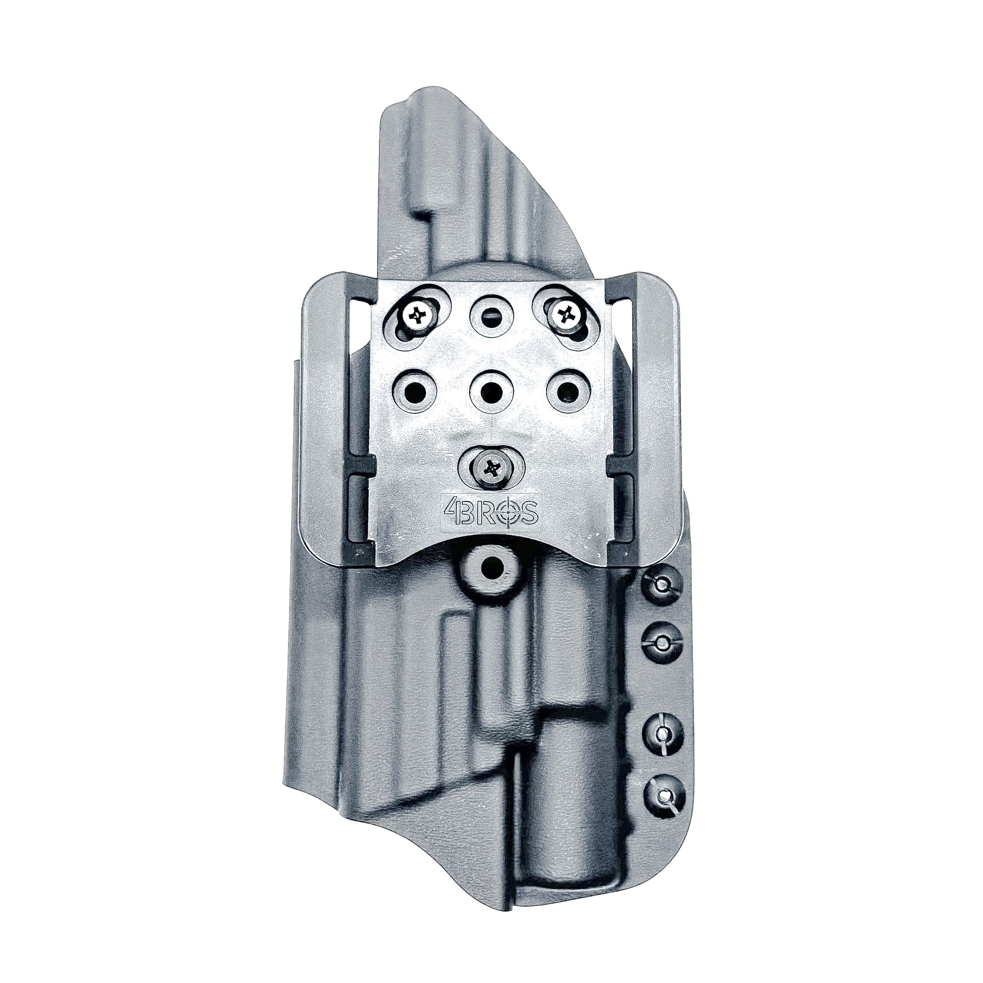 Black outside waistband holster for the Smith & Wesson M&P 4" & 4.6" 10MM M2.0 & X300U light with the  4BROS 1.5" Belt Slide.