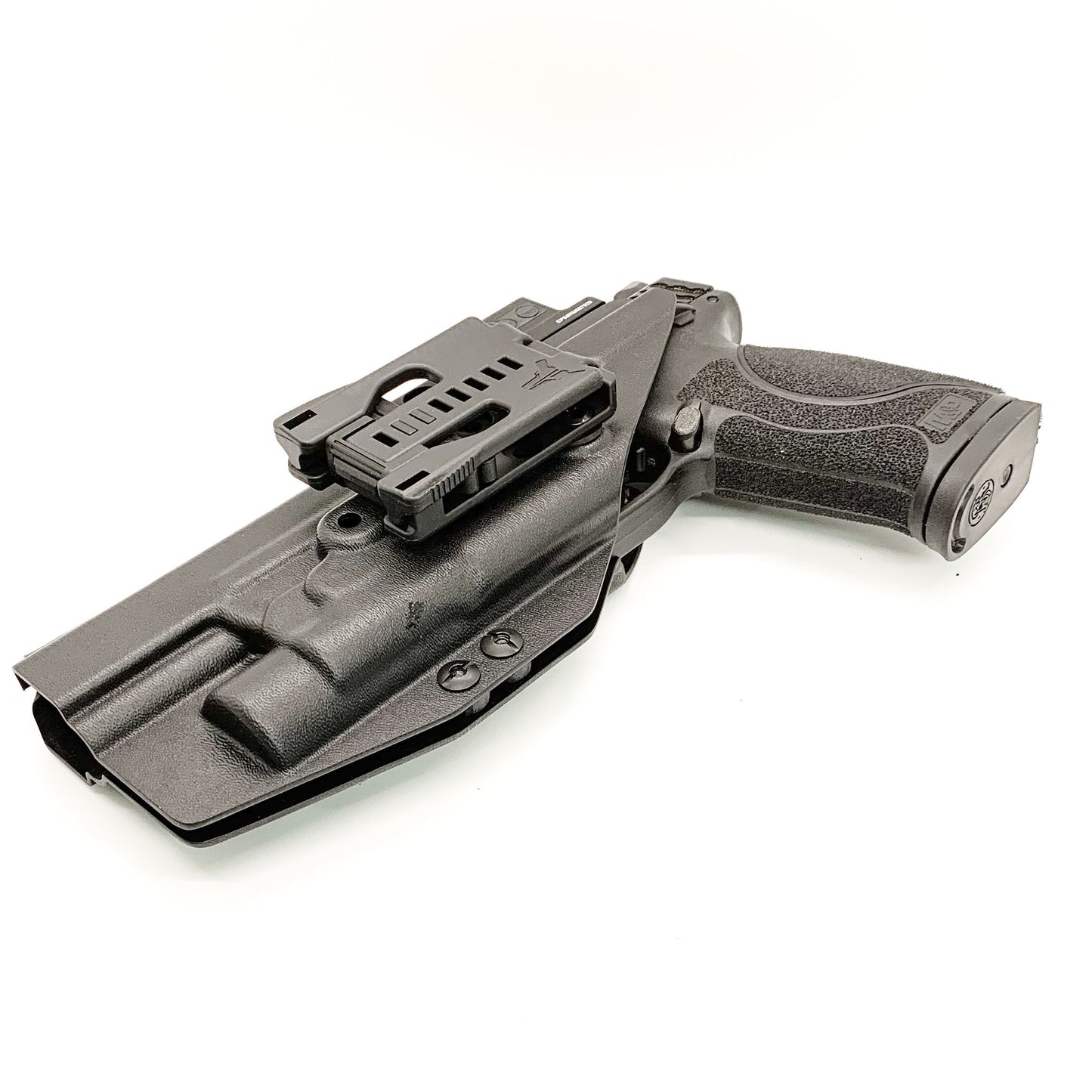 For the best Outside Waistband Holster for the Smith & Wesson M&P 10mm 5.6" Performance Center M2.0 pistol & thumb safety & TLR-1 shop Four Brothers Holsters.