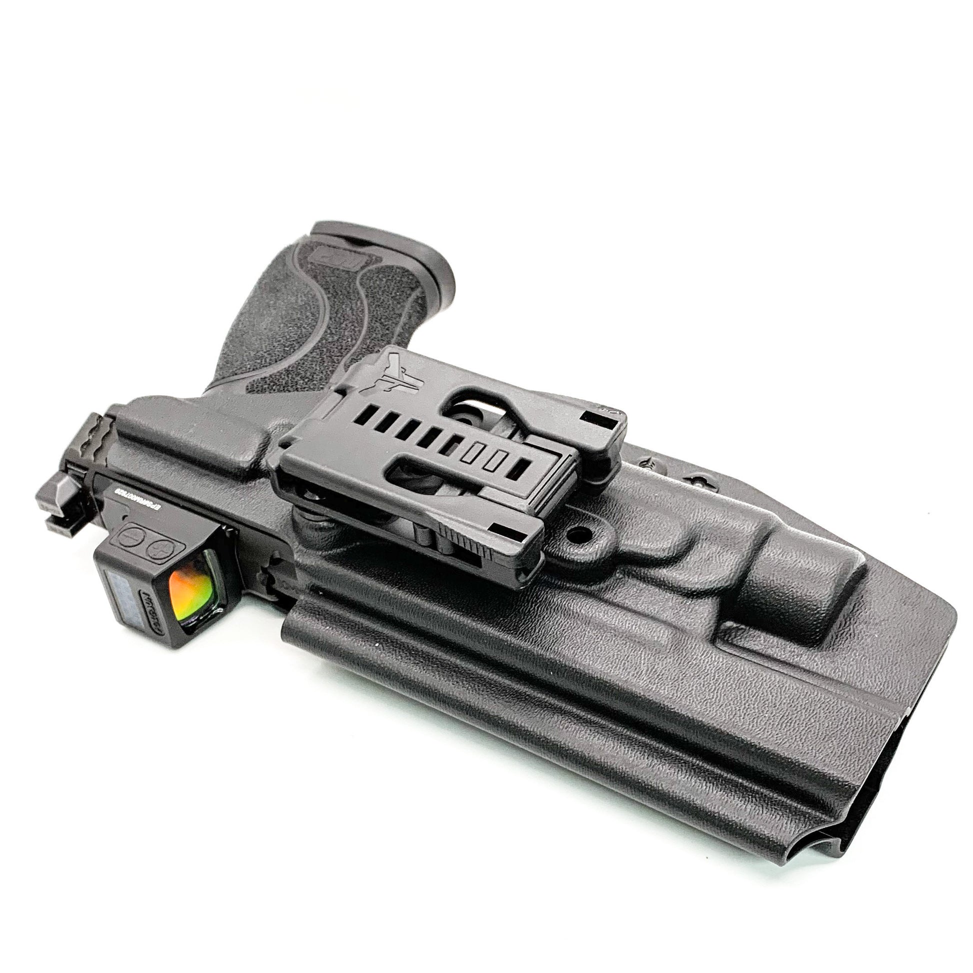 For the best Outside Waistband Holster for the Smith & Wesson M&P 10mm 5.6" Performance Center M2.0 pistol & thumb safety & TLR-1 shop Four Brothers Holsters.