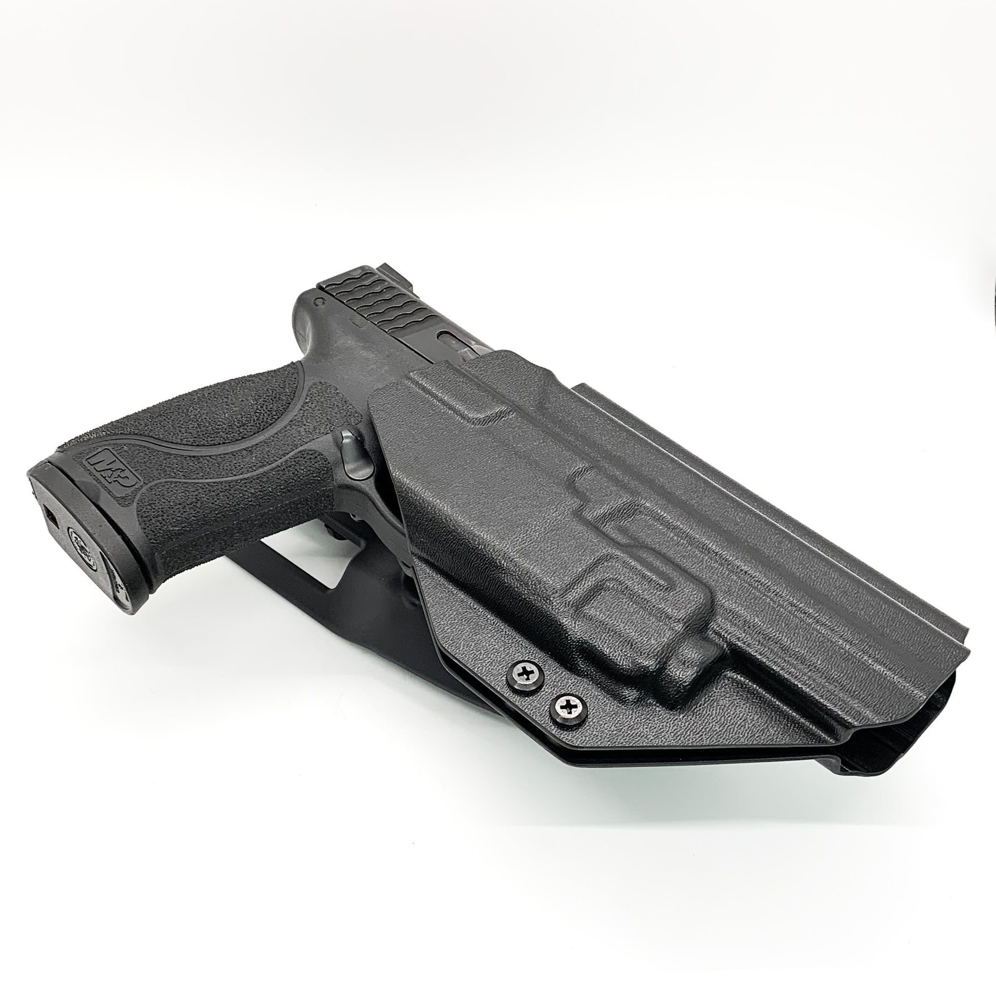 For the best Duty & Competition holster for the Smith & Wesson Performance Center M&P M2.0 5.6" 10MM with thumb safety & TLR-8A shop Four Brothers Holsters.
