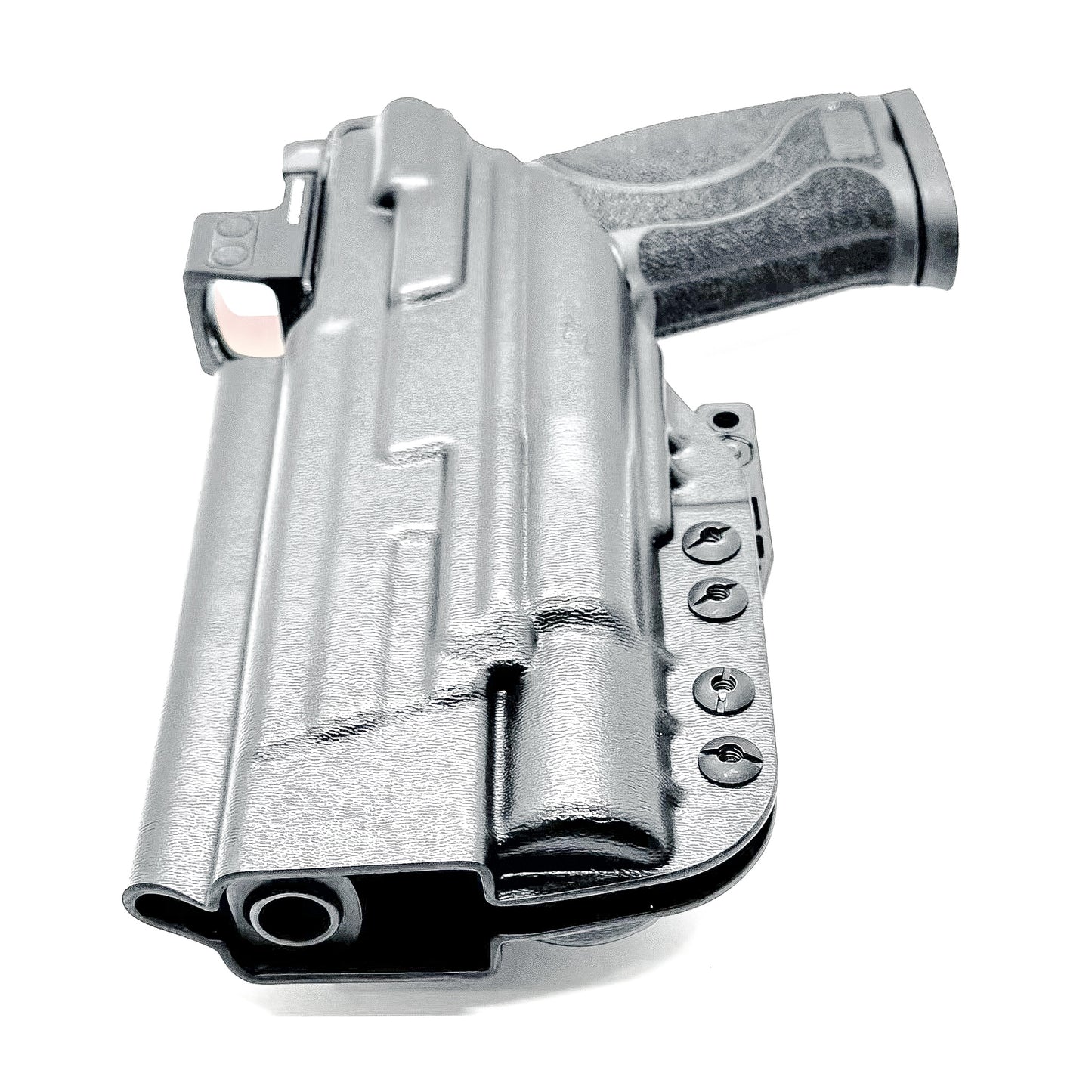 Black Inside Waistband Holster with a monoblock and a modwing for the Smith & Wesson M&P 5.6 10MM M2.0 & X300U light.