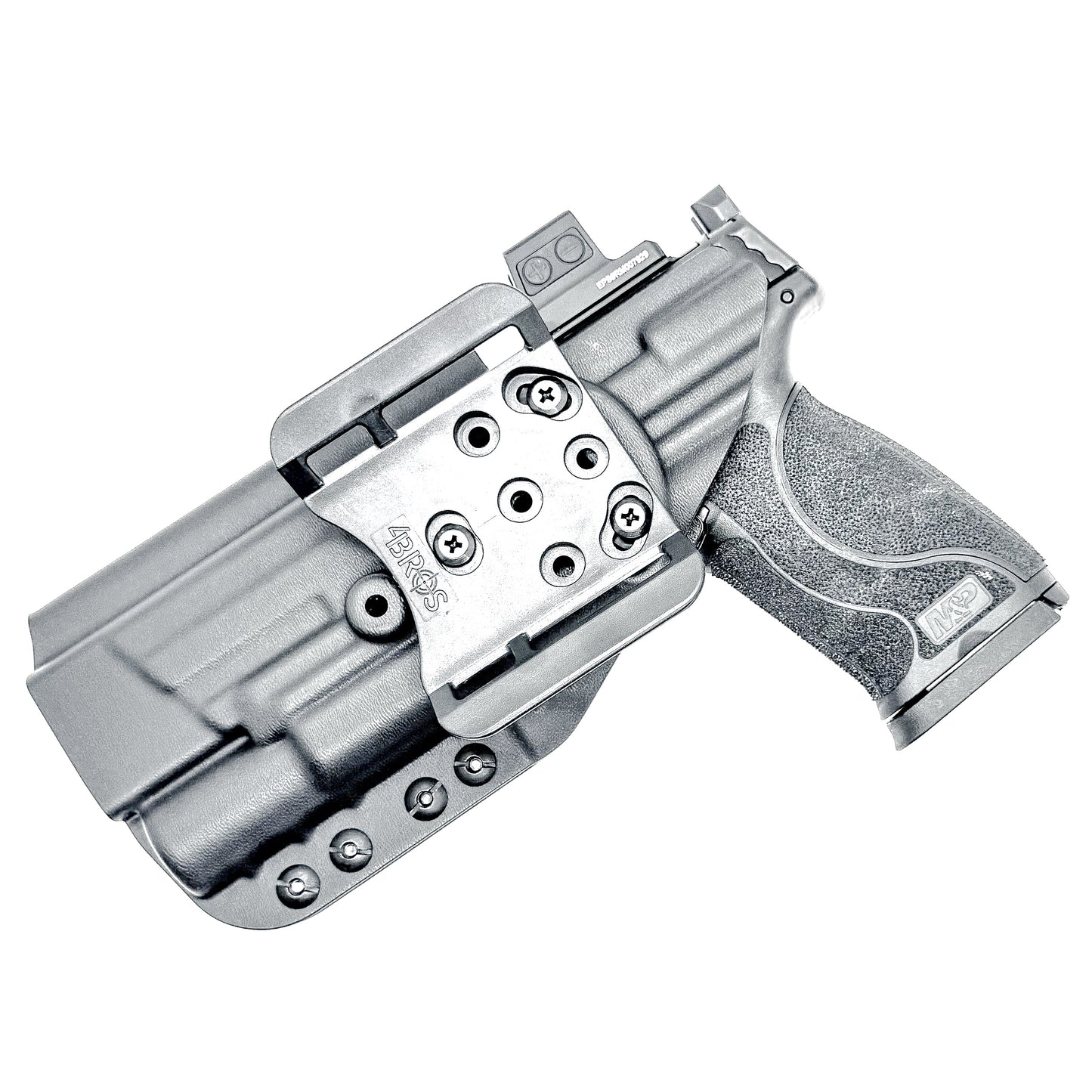 Outside Waistband Holster for the Smith & Wesson M&P 5.6 10MM M2.0 & X300U light with a 4BROS 1.5" belt slide in black.