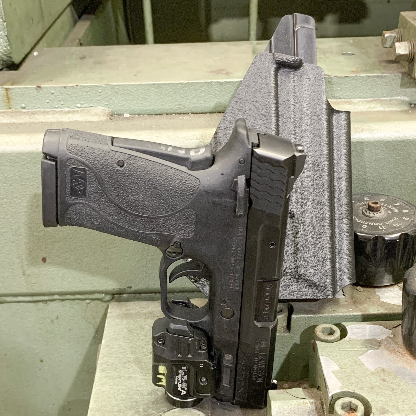 For the best Outside Waistband OWB KYDEX Holster for the Smith & Wesson M&P 9 Shield EZ with Streamlight TLR-8 or TLR-8A, shop Four Brothers 4BROS Holsters.