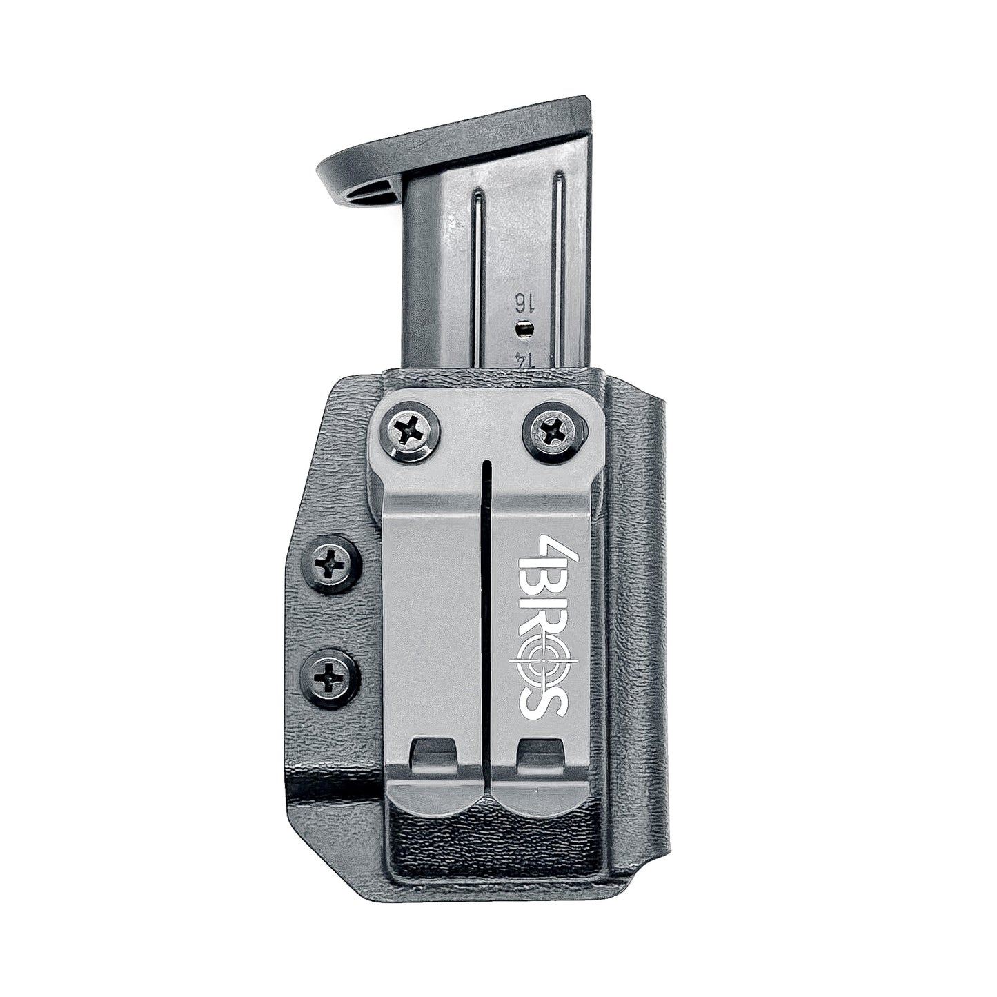Black Inside Waistband IWB AIWB Smith & Wesson M&P 9mm or .40 magazine carrier, holster, & pouch from Four Brothers 4BROS Holsters. Made in the USA.