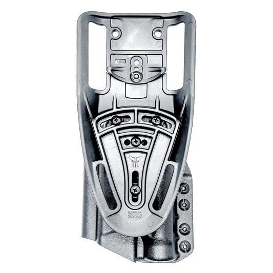 Black OWB duty and competition Kydex holster for the Smith & Wesson M2.0 4.25" Metal 9mm with the Streamlight TLR-1 HL with duty drop attachment.