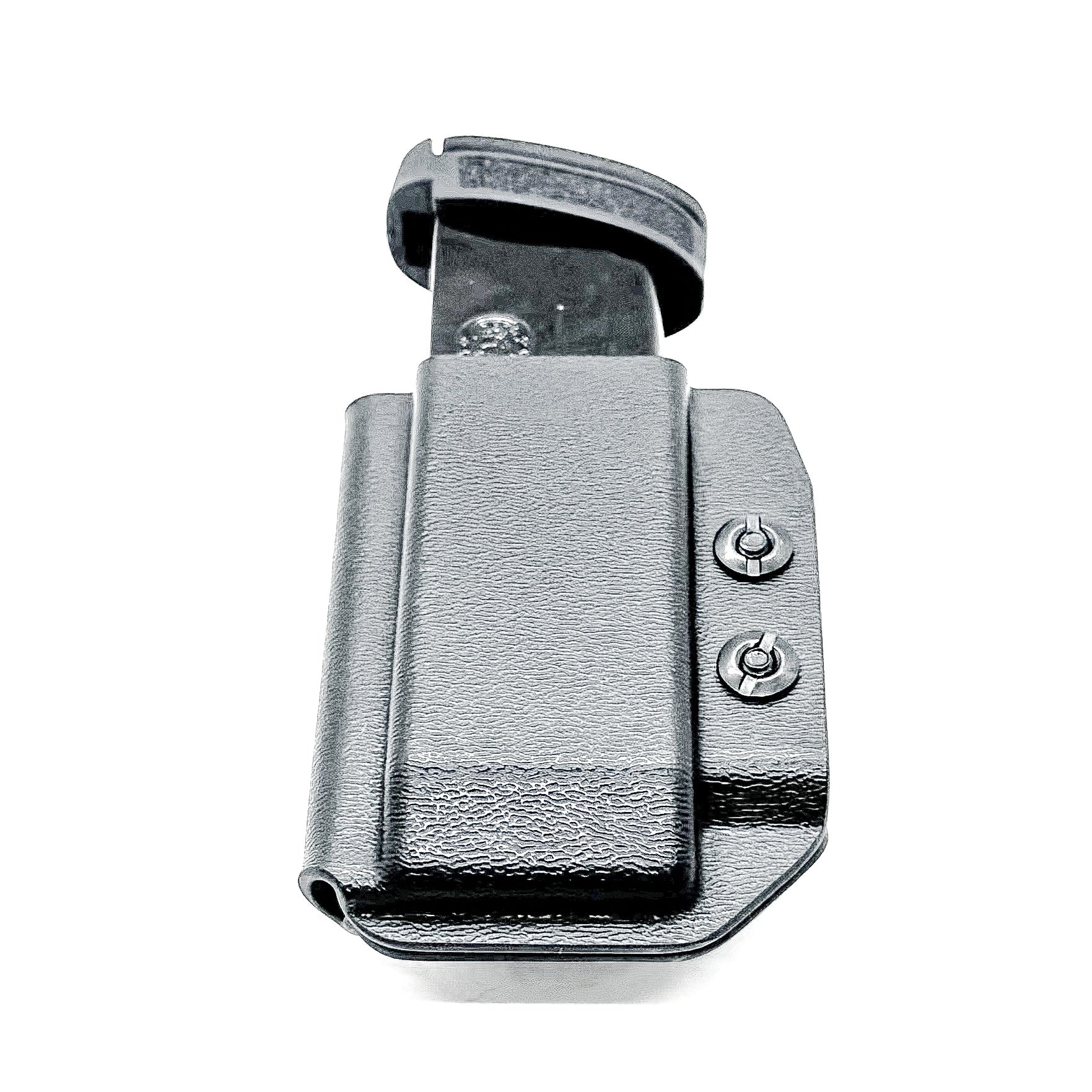 Black Kydex IWB Inside Waistband magazine holster or pouch for the S&W Shield X from Four Brothers Holsters. 4BROS Magazine carriers are made in the USA!
