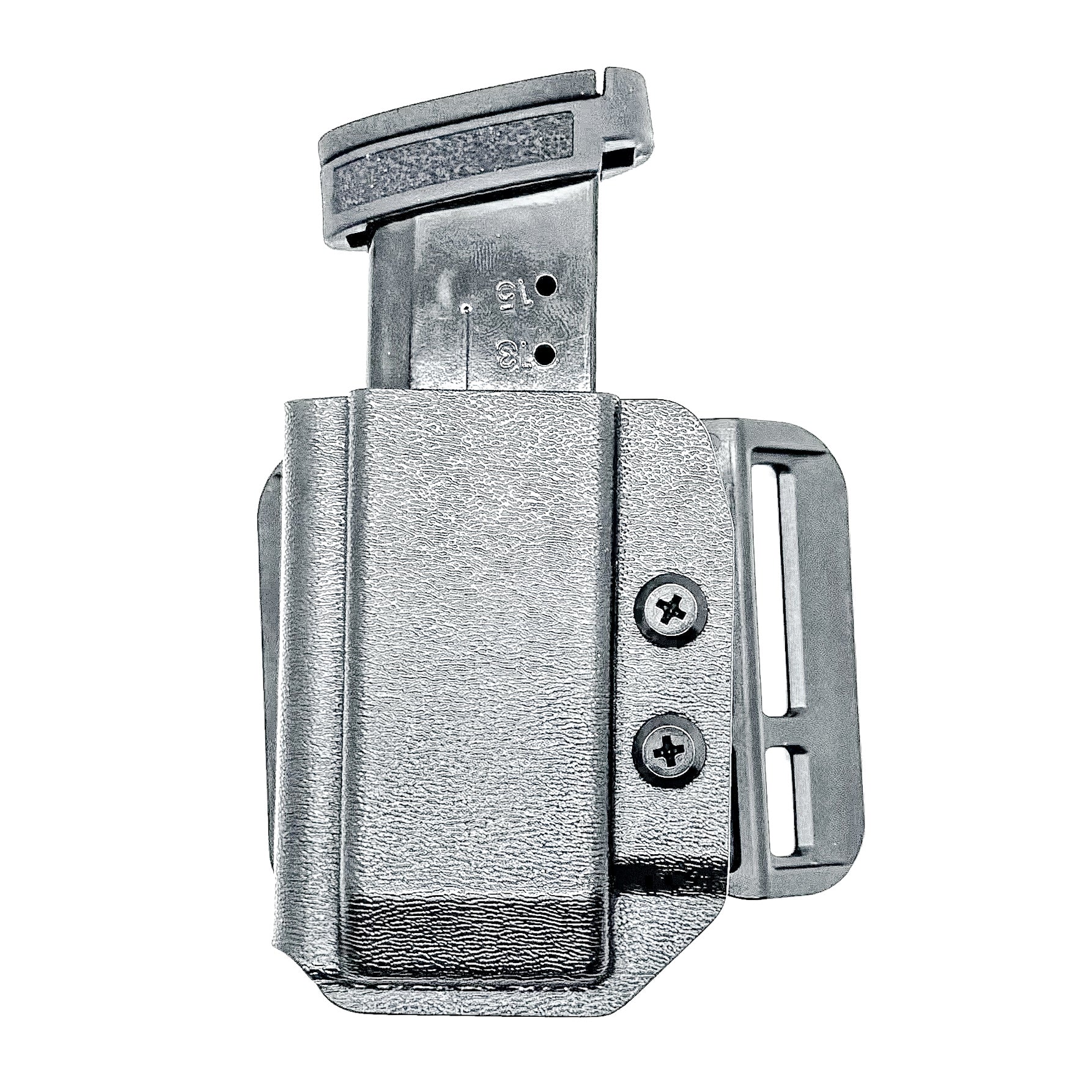 Black Kydex OWB Outside Waistband magazine holster or pouch for the S&W Shield X from Four Brothers Holsters. 4BROS Magazine carriers are made in the USA!