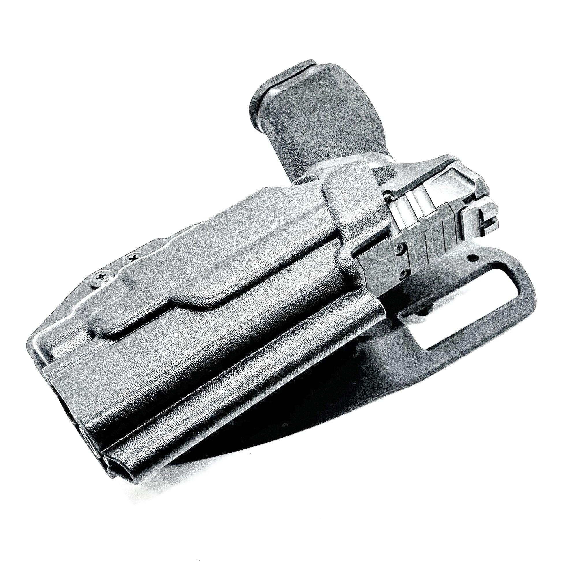 Black Springfield Echelon Duty & Competition Holster with duty drop hanger, Streamlight TLR-7 compatibility