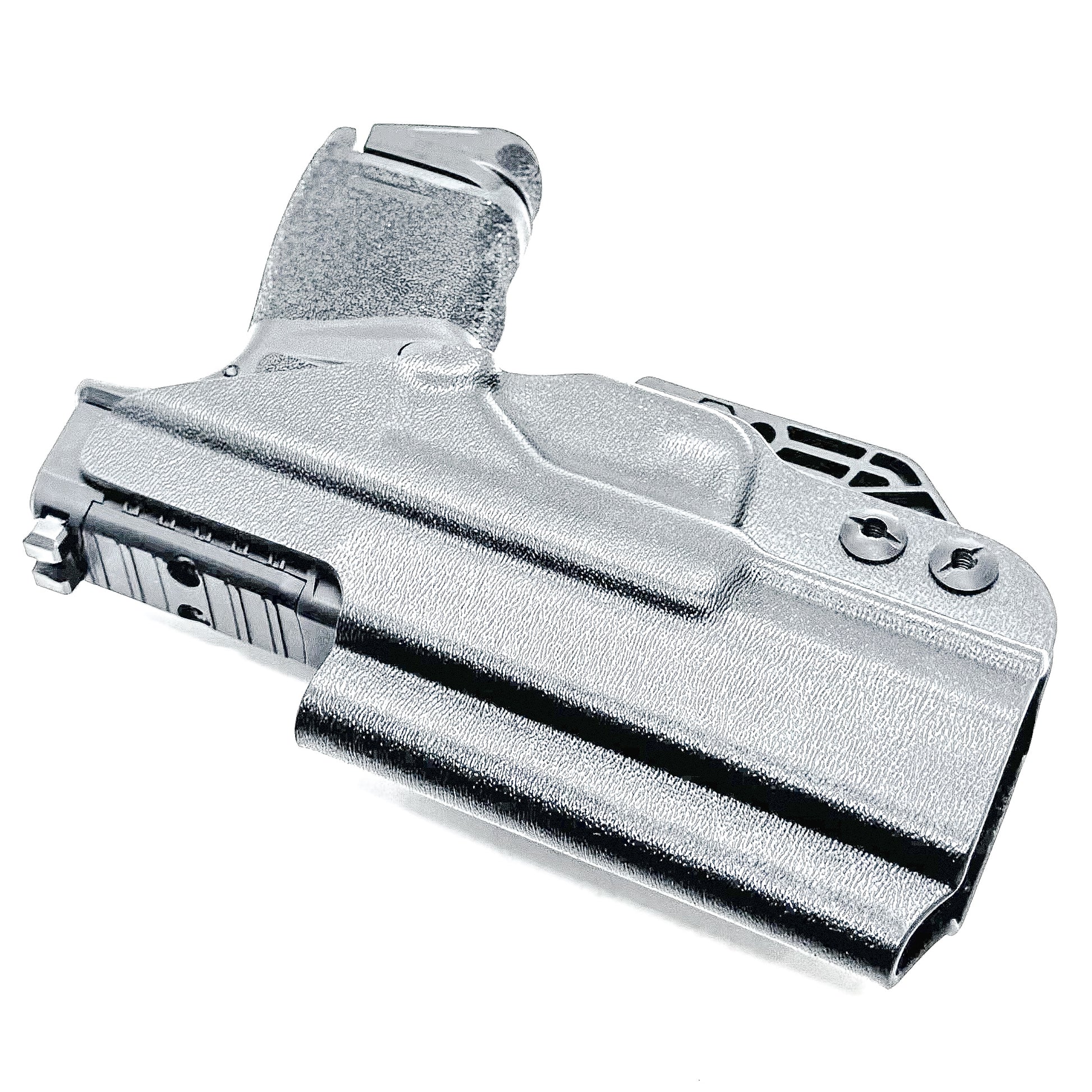 Durable IWB holster for Springfield Armory Hellcat® 3″ Micro-Compact OSP™ .380 ACP Handgun. Adjustable retention, red dot compatible, and made in the USA