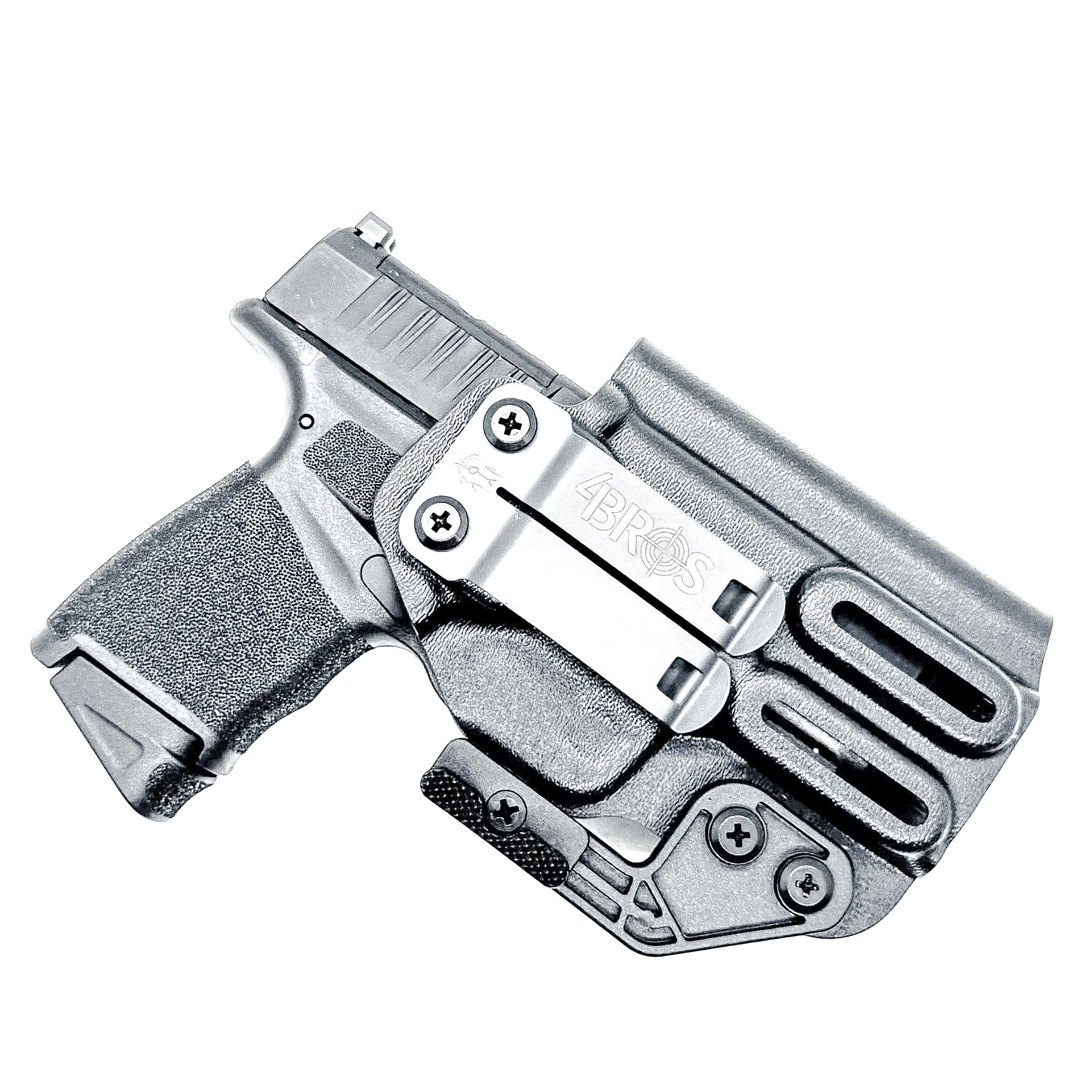 Durable IWB holster for Springfield Armory Hellcat® 3″ Micro-Compact OSP™ .380 ACP Handgun. Adjustable retention, red dot compatible, and made in the USA