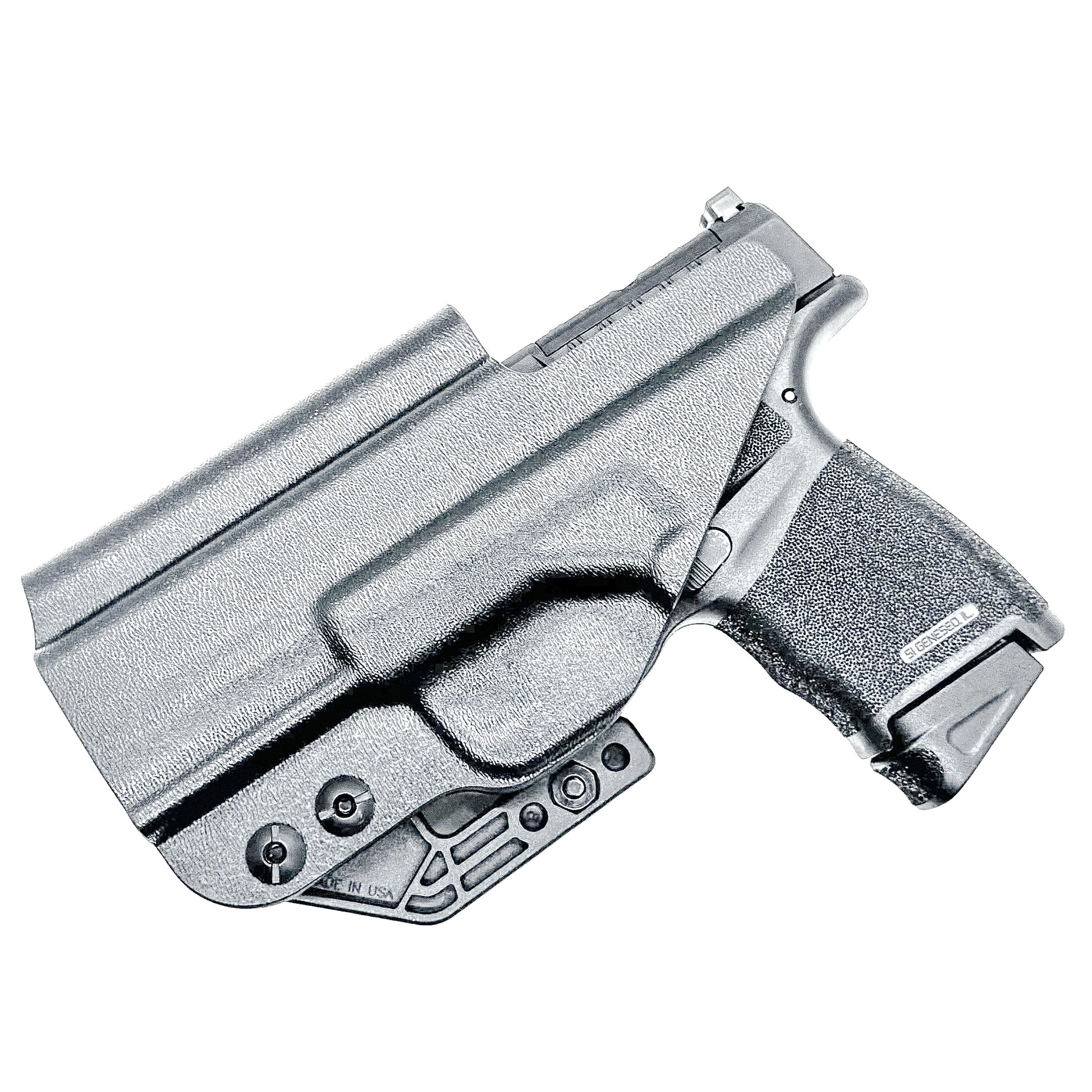 Durable IWB holster for Springfield Armory Hellcat® 3″ Micro-Compact OSP™ .380 ACP Handgun. Adjustable retention, red dot compatible, and made in the USA