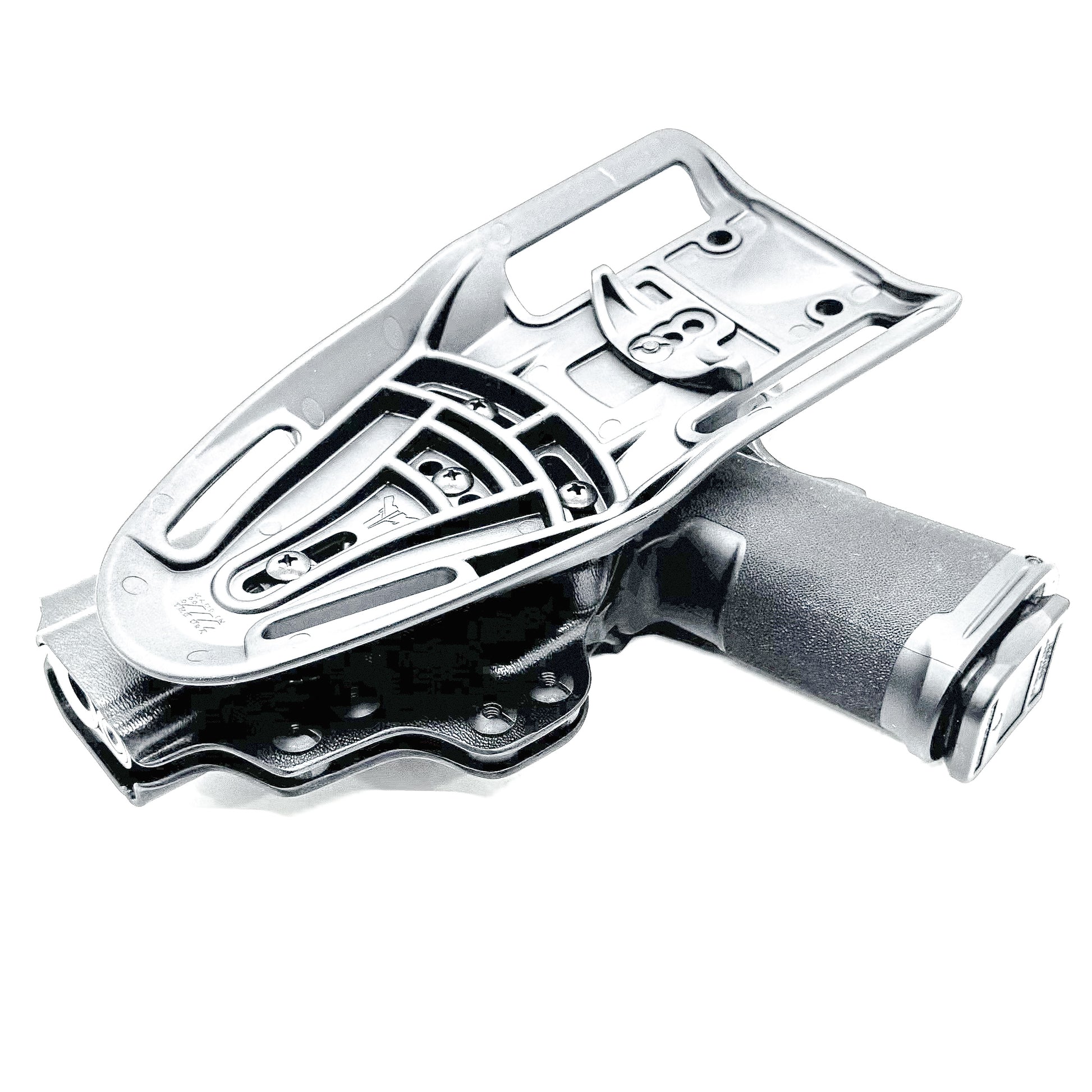 Black OWB competition-style holster for Springfield 1911 DS Prodigy 4.25" & 3.5". Red dot & suppressor sight compatible, open muzzle, adjustable cant. Made in the USA