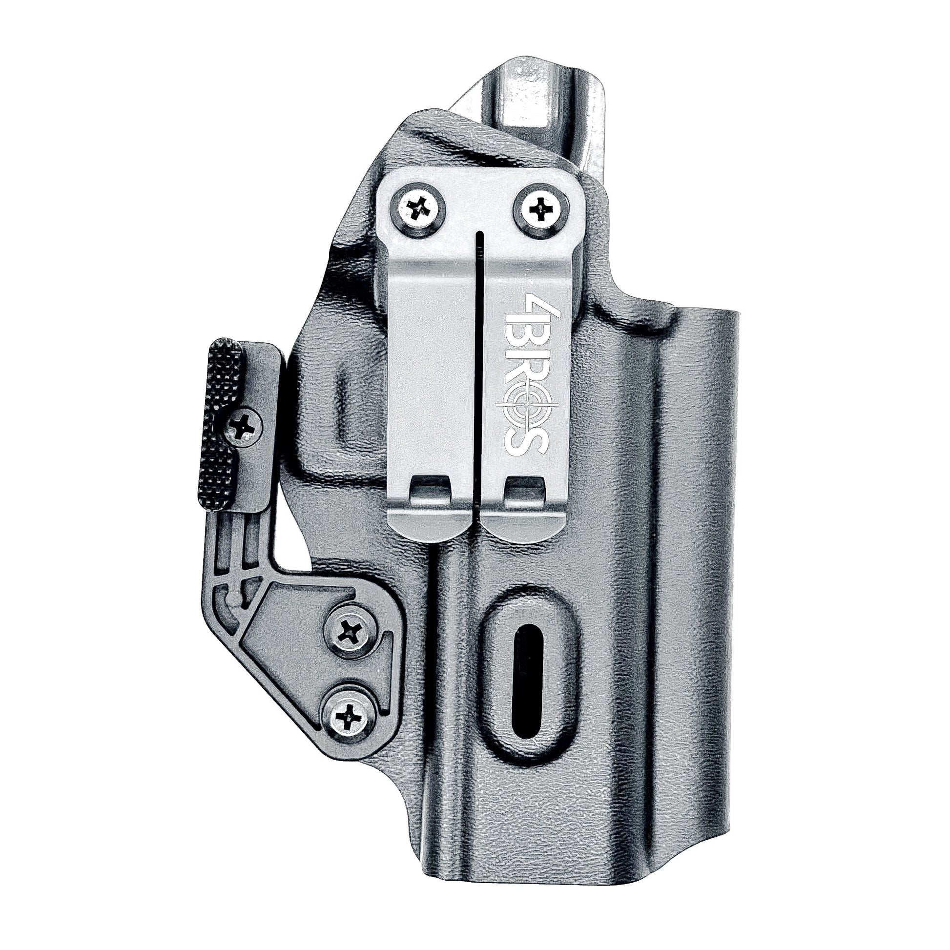 Black Inside Waistband Kydex holster for Springfield Armory 1911 DS Prodigy 4.25" and 3.5". Red dot ready, adjustable retention, Modwing compatible. Made in the USA.