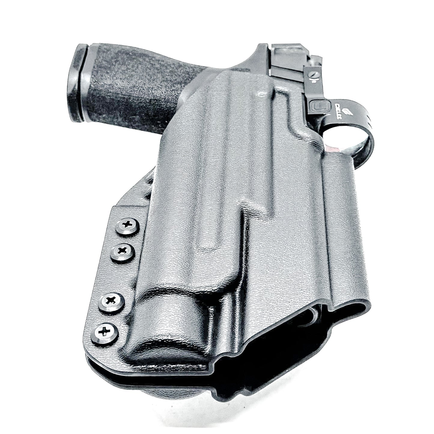 Black Outside Waistband OWB Kydex Holster for the Springfield Armory Echelon 4.0C with the Streamlight TLR-1 or TLR-1 HL from Four Brothers Holsters with 4BROS 1.5" Belt Slide.