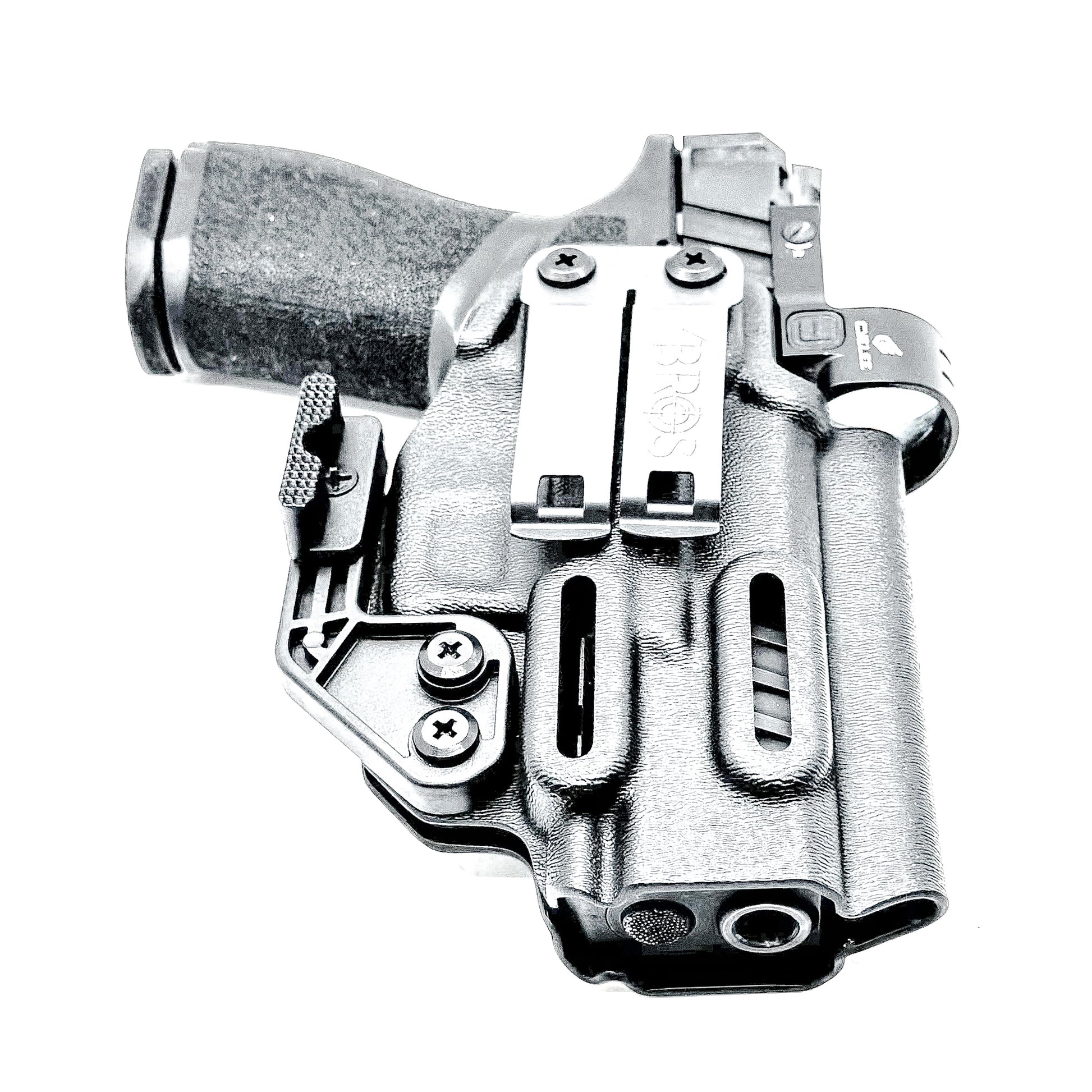 Inside Waistband (IWB) holster for the Springfield Armory Echelon 4.0C pistol in black with DCC Monoblock and Modwing.