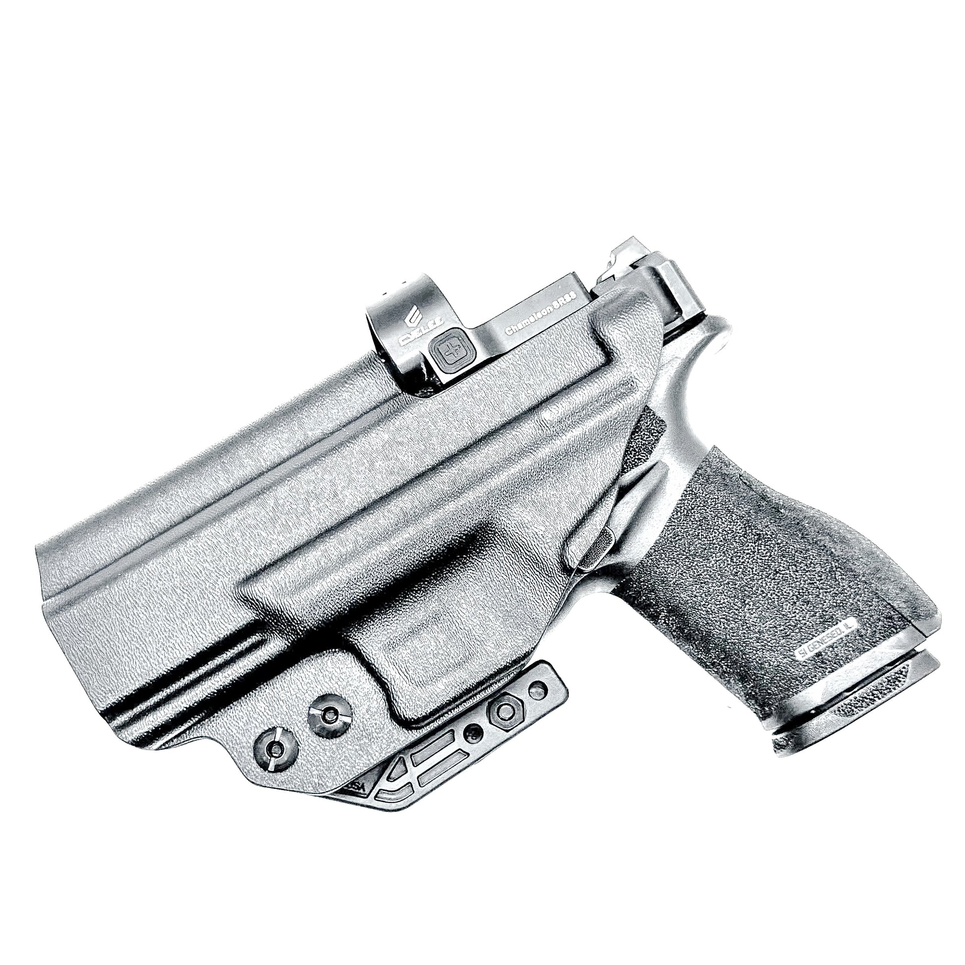 Inside Waistband (IWB) holster for the Springfield Armory Echelon 4.0C pistol in black with DCC Monoblock and Modwing.