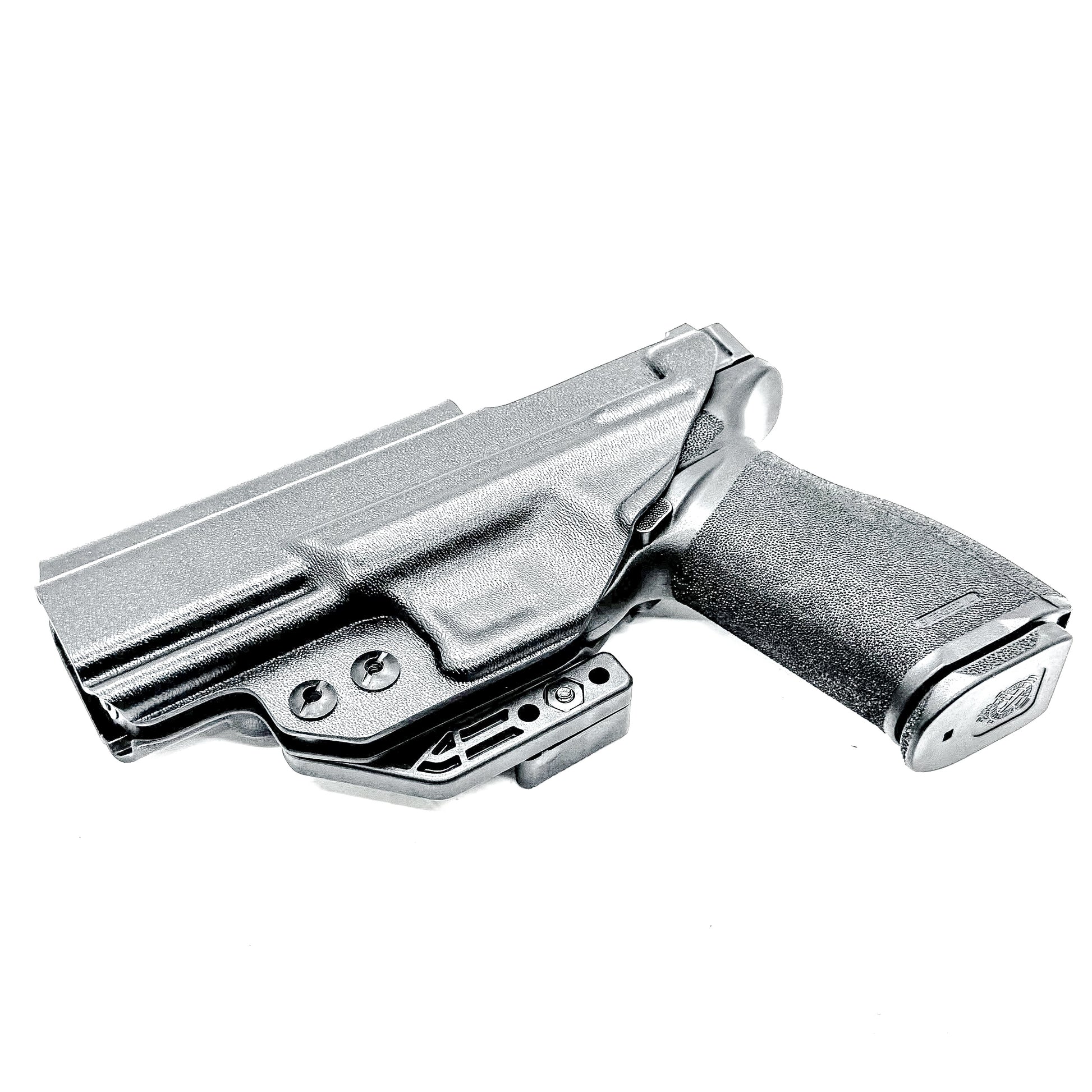 Inside Waistband (IWB) Holster for the Springfield Armory Echelon shown in Black with DCC Monoblock and Modwing.