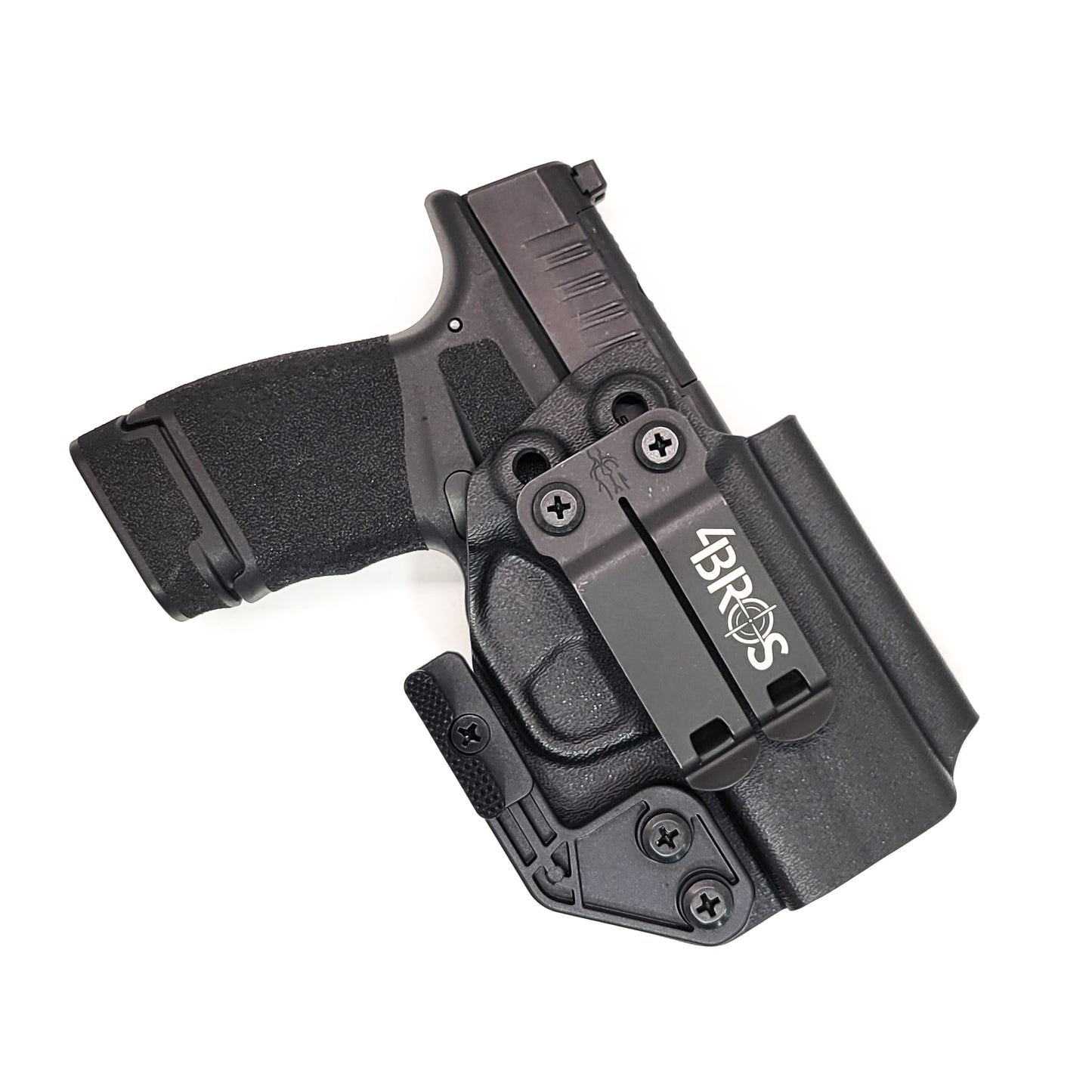 For the best, comfortable, IWB AIWB Inside Waistband Holster for the Springfield Armory Hellcat, shop Four Brothers 4BROS Holsters. Proudly made in the USA.