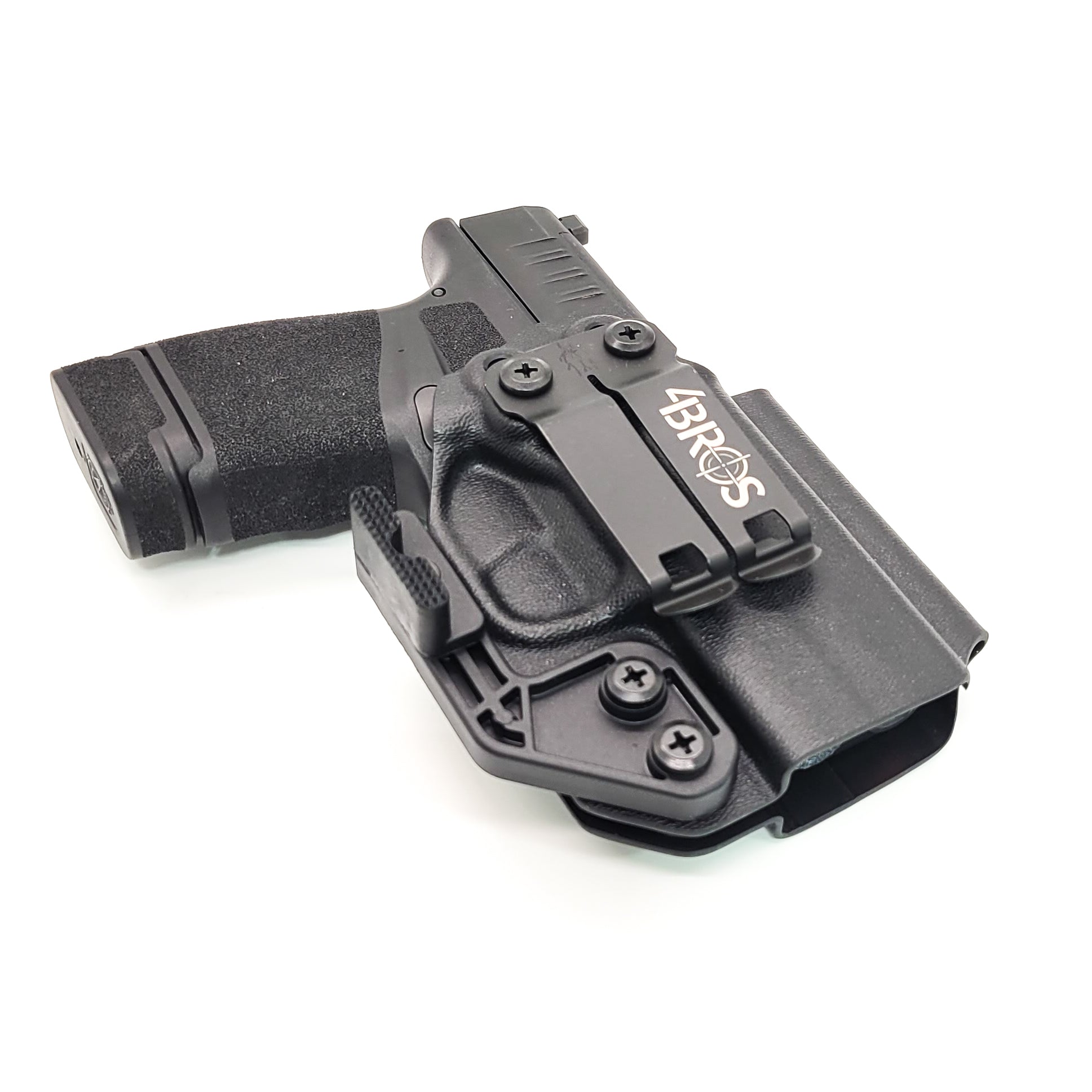 For the best, comfortable, IWB AIWB Inside Waistband Holster for the Springfield Armory Hellcat, shop Four Brothers 4BROS Holsters.  Proudly made in the USA.