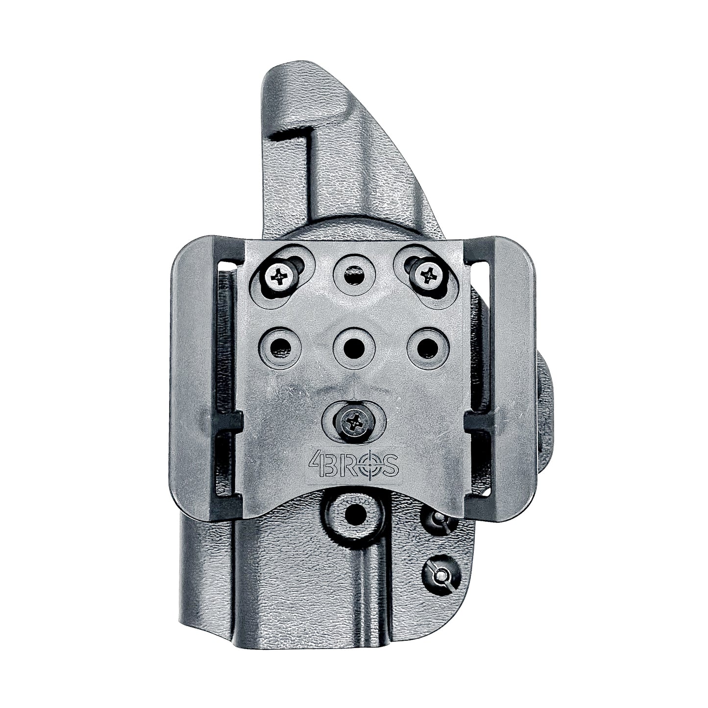 Right-hand OWB holster for Springfield Hellcat Pro with 4BROS 1.5-inch Belt Slide attachment, shown in black Kydex.