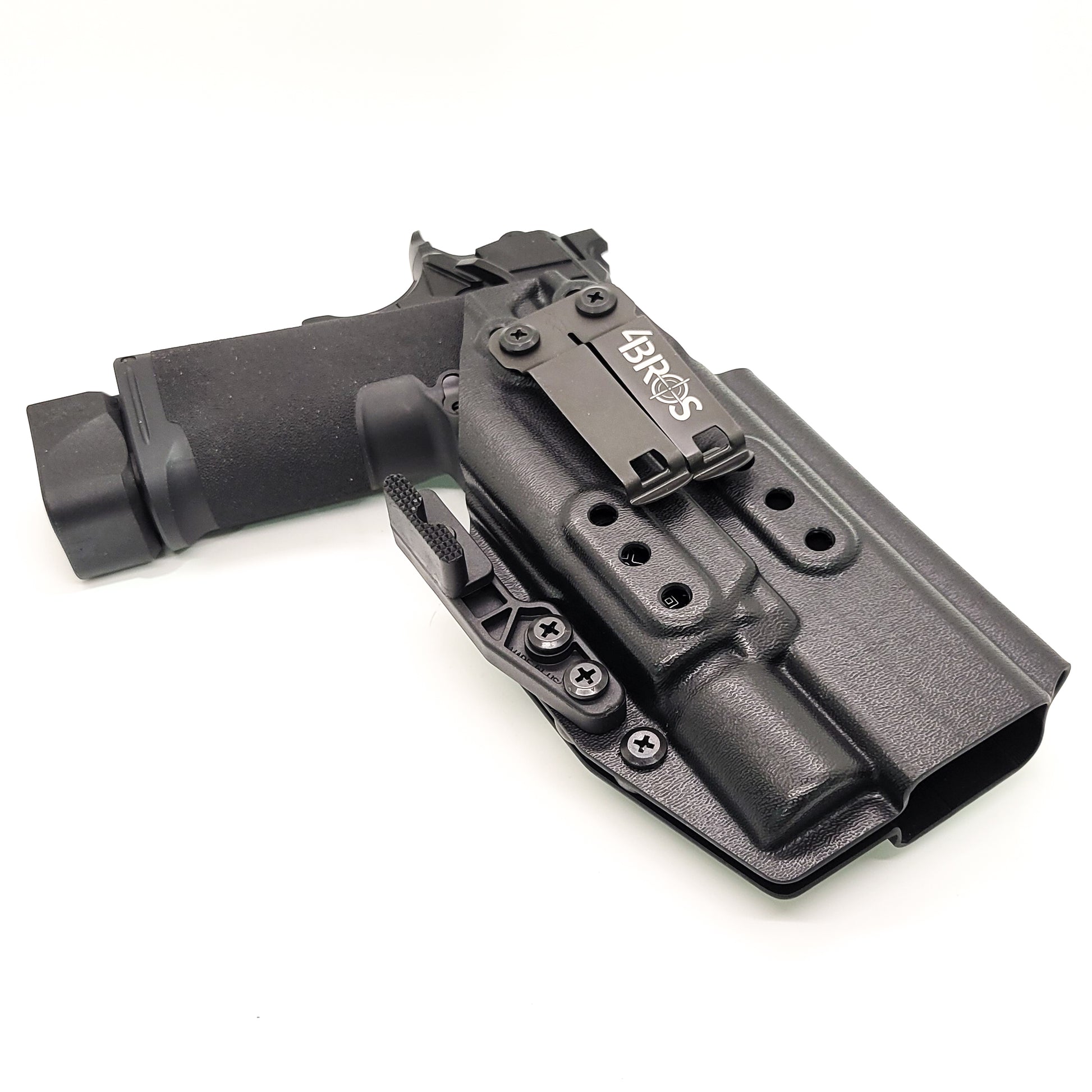 For the best IWB Kydex Inside Waistband Holster for the Springfield Armory 1911 DS Prodigy 5" & 4.25" & Surefire X300U A or B shop Four Brothers Holsters.