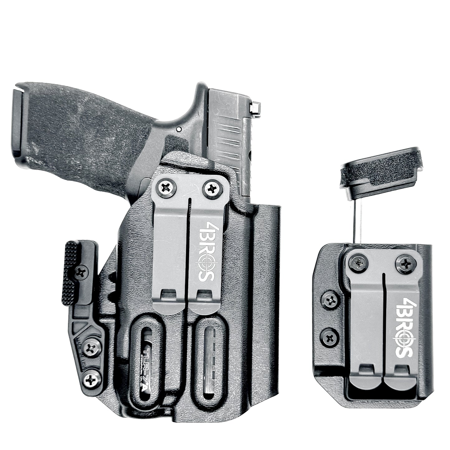 Four Brothers Holsters Inside Waistband IWB & AIWB Holster & Magazine Carrier combo for the Springfiled Armory Hellcat Pro & Streamlight TLR-7 X or TLR-7 A.