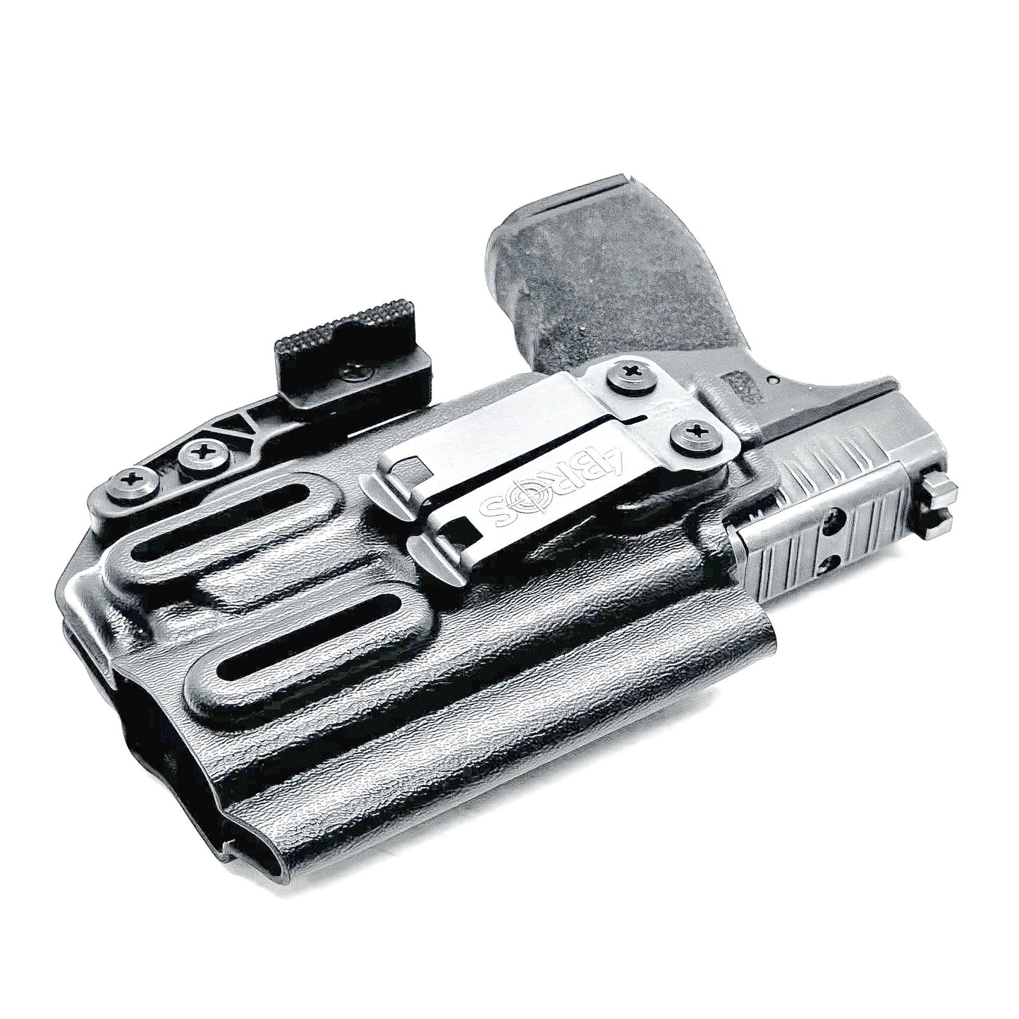 Inside Waistband holster for the Hellcat Pro & Streamlight TLR-7 Sub with DCC Monoblock and Modwing in Black.