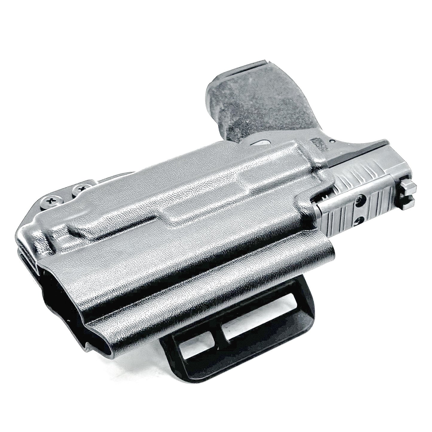 Black OWB Holster for the Springfield Armory Hellcat Pro with the Streamlight TLR-7 Sub Light shown with the 4BROS 1.5" Belt Slide.