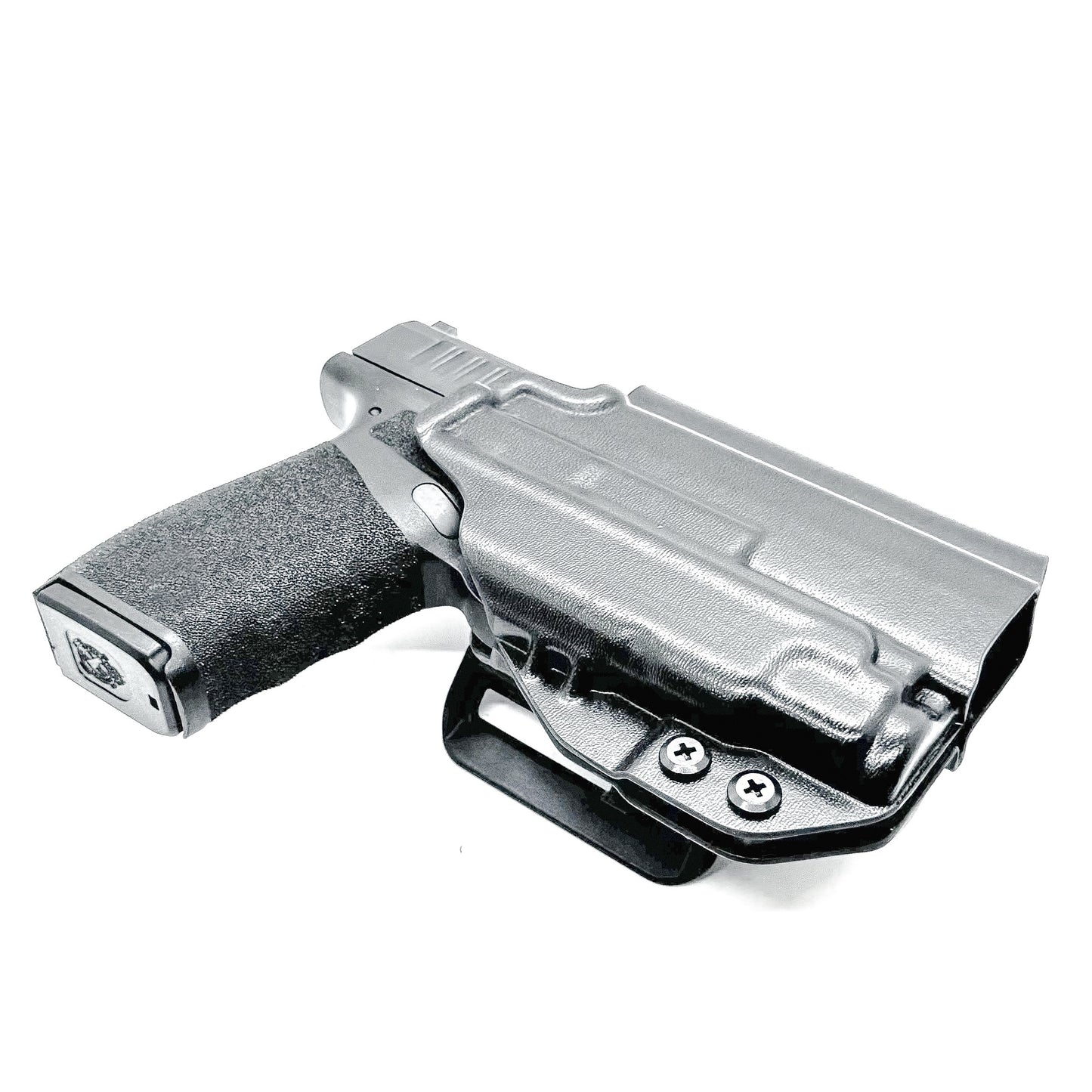 Black OWB Holster for the Springfield Armory Hellcat Pro with the Streamlight TLR-7 Sub Light shown with the 4BROS 1.5" Belt Slide.