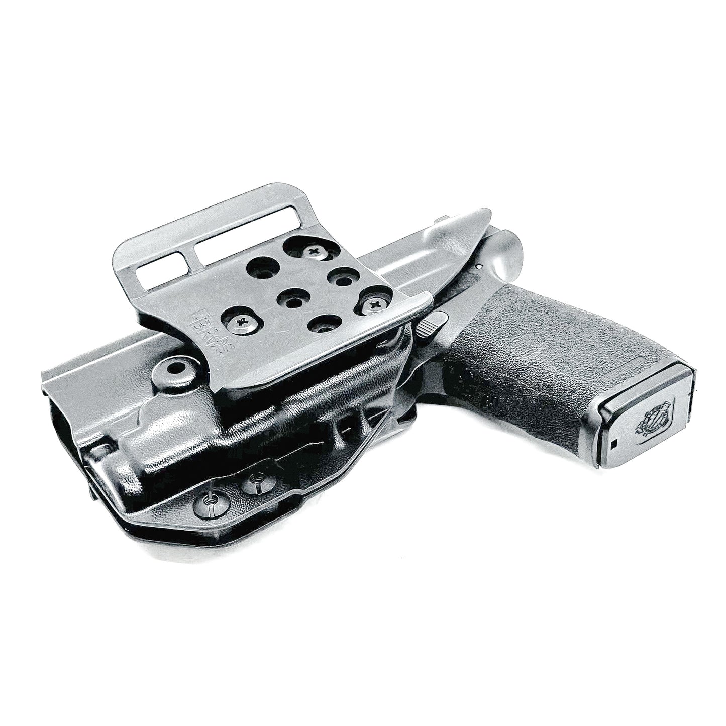 Black OWB Holster for the Springfield Armory Hellcat Pro with the Streamlight TLR-7 Sub Light shown with the 4BROS 1.5" Belt Slide.
