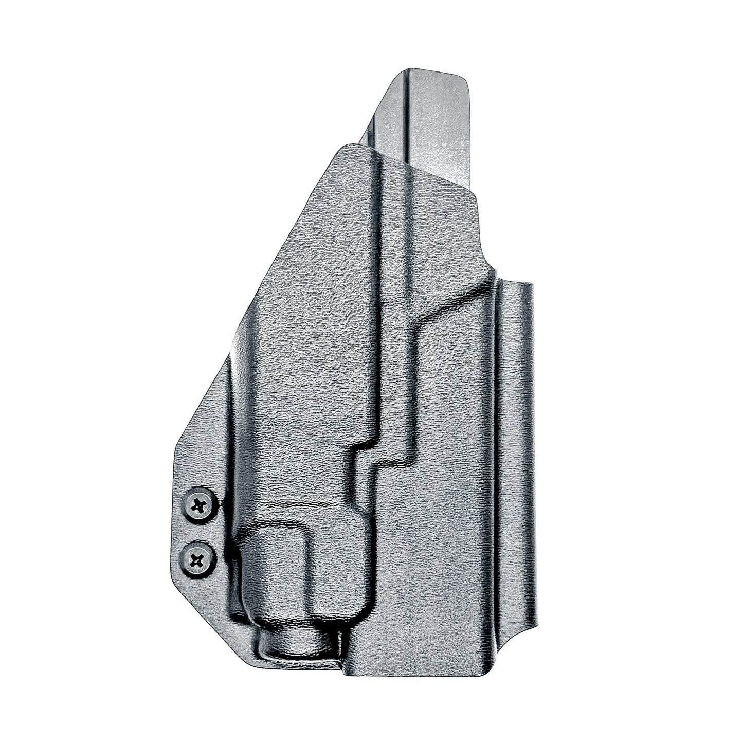 Outside Waistband holster for the Springfield Hellcat Pro with TLR-8A light in black with the 4Bros 1.5" belt slide.