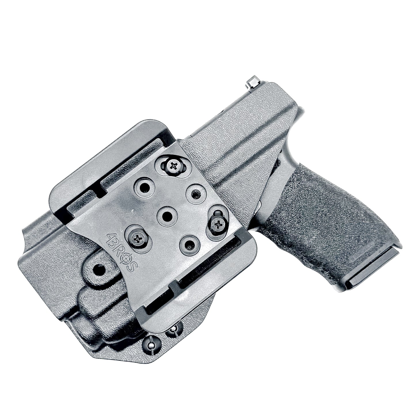 Outside Waistband holster for the Springfield Hellcat Pro with TLR-8A light in black with the 4Bros 1.5" belt slide.