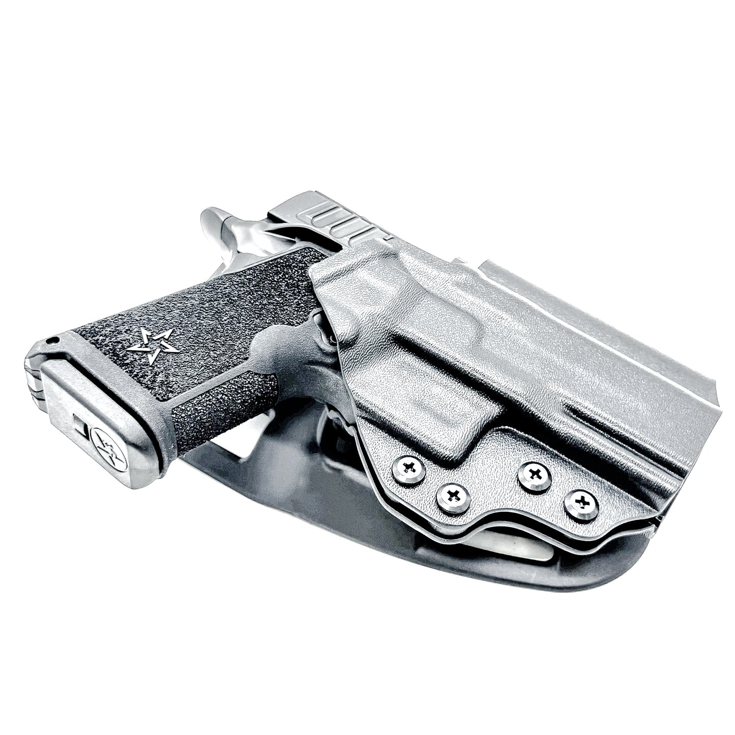 Precision-fit OWB outside the waistband duty & competition holster for the Staccato HD C3.6 from Four Brothers. Durable, secure, and made in the USA.