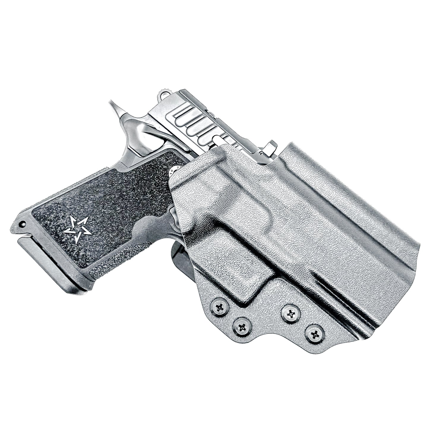 Precision-fit OWB outside the waistband holster for the Staccato HD C3.6 from Four Brothers. Durable, secure, and optics-ready with adjustable retention.