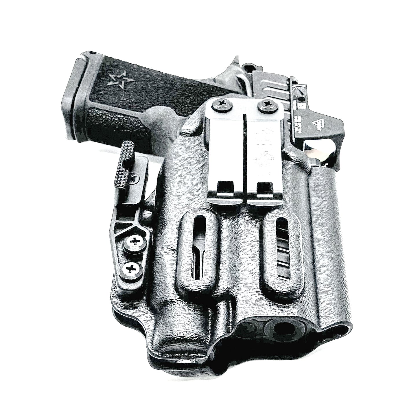 Precision-fit IWB inside the waistband holster for the Staccato HD C3.6 and Streamlight TLR-7 HL-X from Four Brothers. Designed for comfort and concealment.