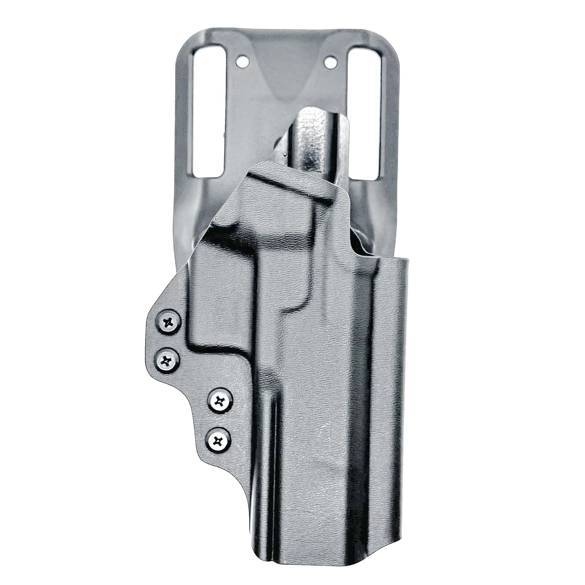 Black OWB outside the waistband duty & competition holster for the Staccato HD P4.5 from Four Brothers.