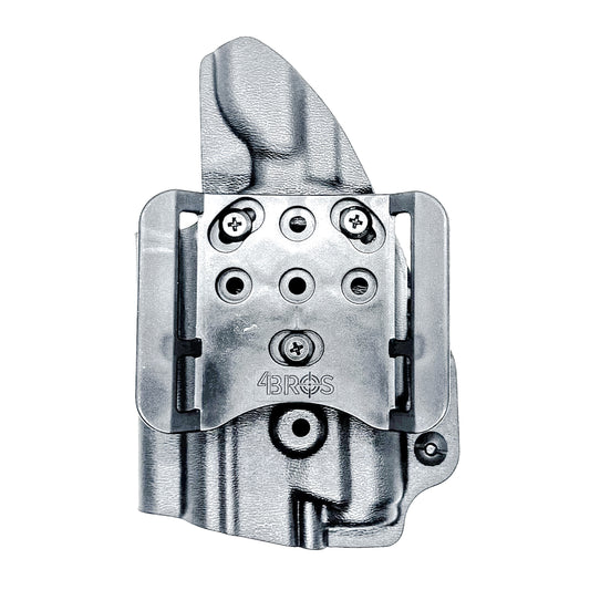 Durable Outside Waistband OWB holster for the Staccato C3.6 with a Surefire XC3 for range and open carry. Shown in black with a 4BROS 1.5" Belt Slide.