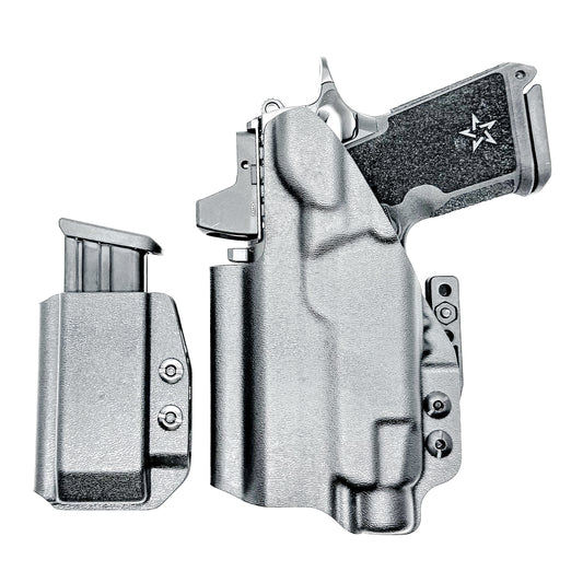 Custom IWB holster for Staccato HD C3.6 with Streamlight TLR-7 HL-X and Glock 9MM mag carrier. Optics-ready, adjustable retention, made in the USA.