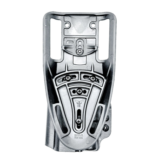 Black OWB outside the waistband duty & competition holster for the Staccato HD C4X and Streamlight TLR-7 HL-X with Duty Drop Belt Attachment.