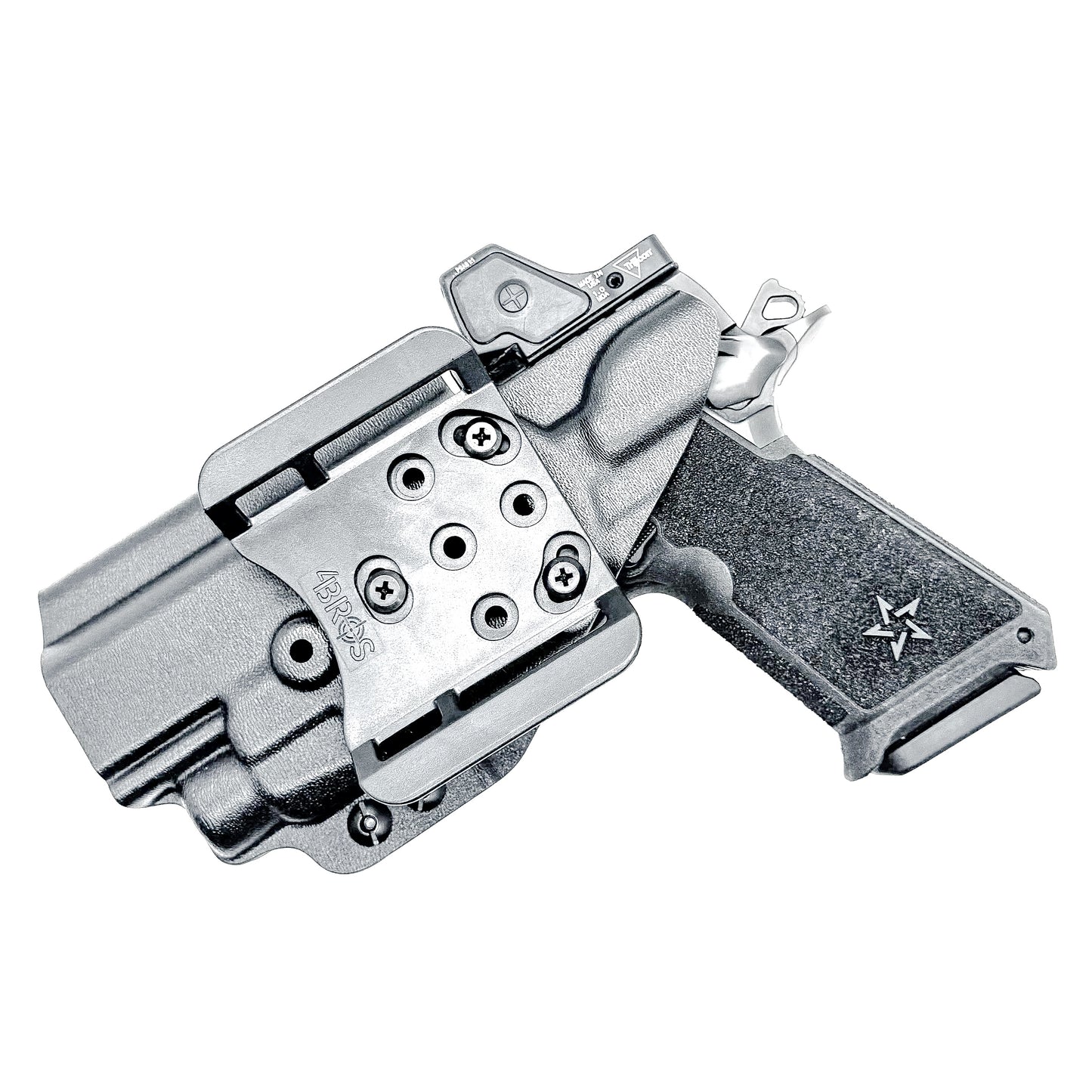Precision-fit OWB Outside Waistband holster for the Staccato HD P4.5 and Streamlight TLR-7 HL-X from Four Brothers. Designed for comfort and concealment.