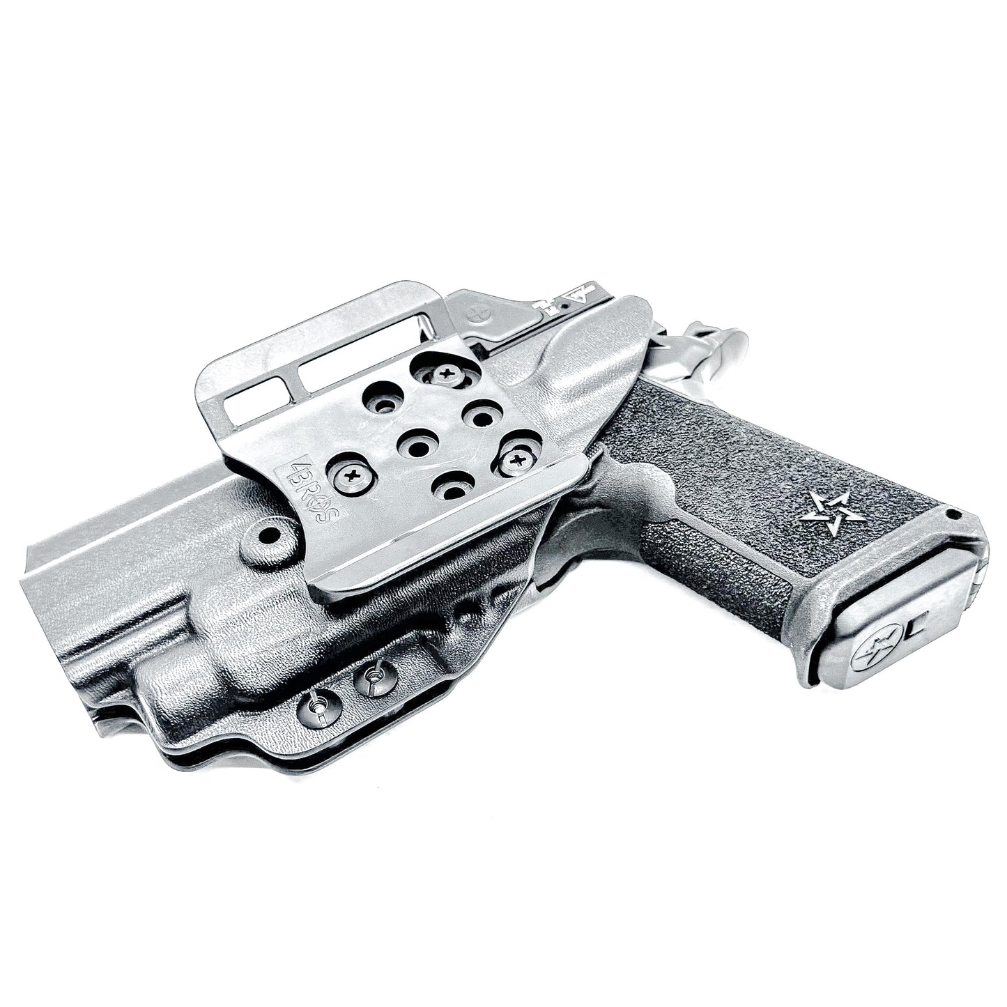 Precision-fit OWB Outside Waistband holster for the Staccato HD P4.5 and Streamlight TLR-7 HL-X from Four Brothers. Designed for comfort and concealment.