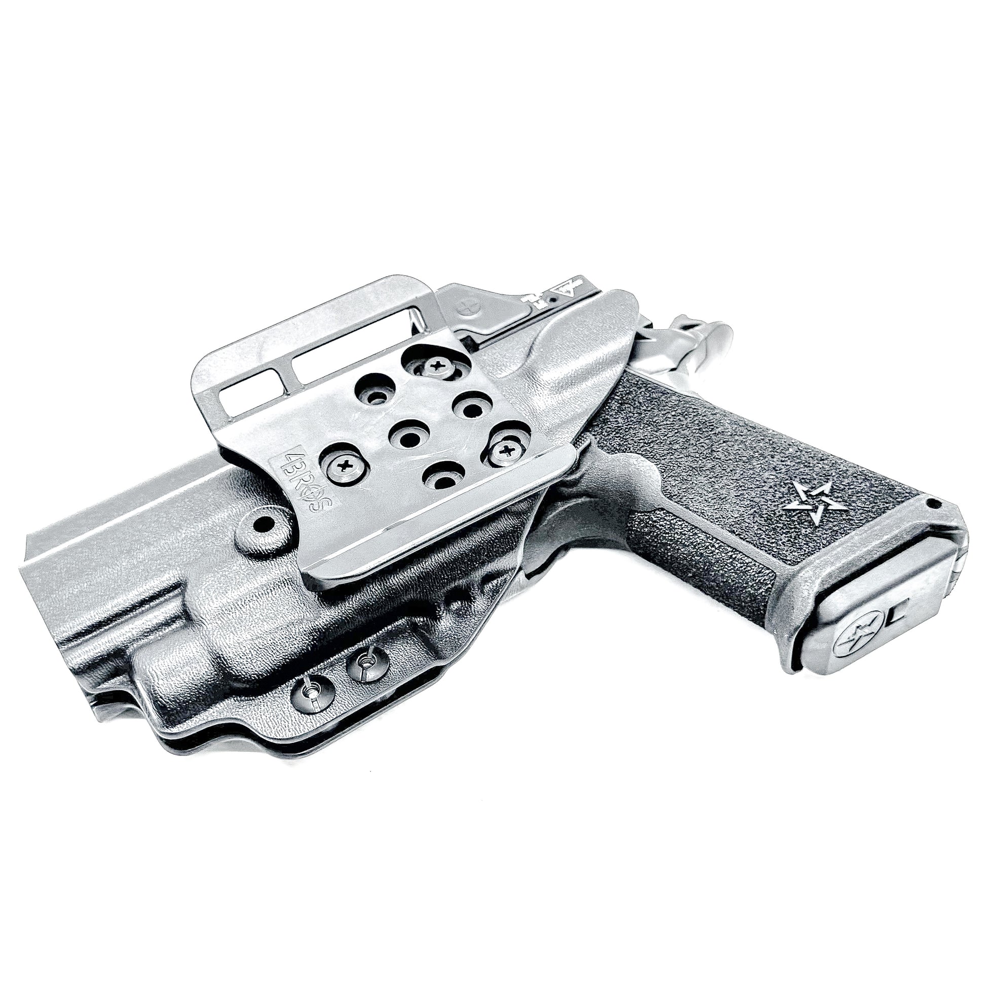 Precision-fit OWB Outside Waistband holster for the Staccato HD P4.5 and Streamlight TLR-7 HL-X from Four Brothers. Designed for comfort and concealment.
