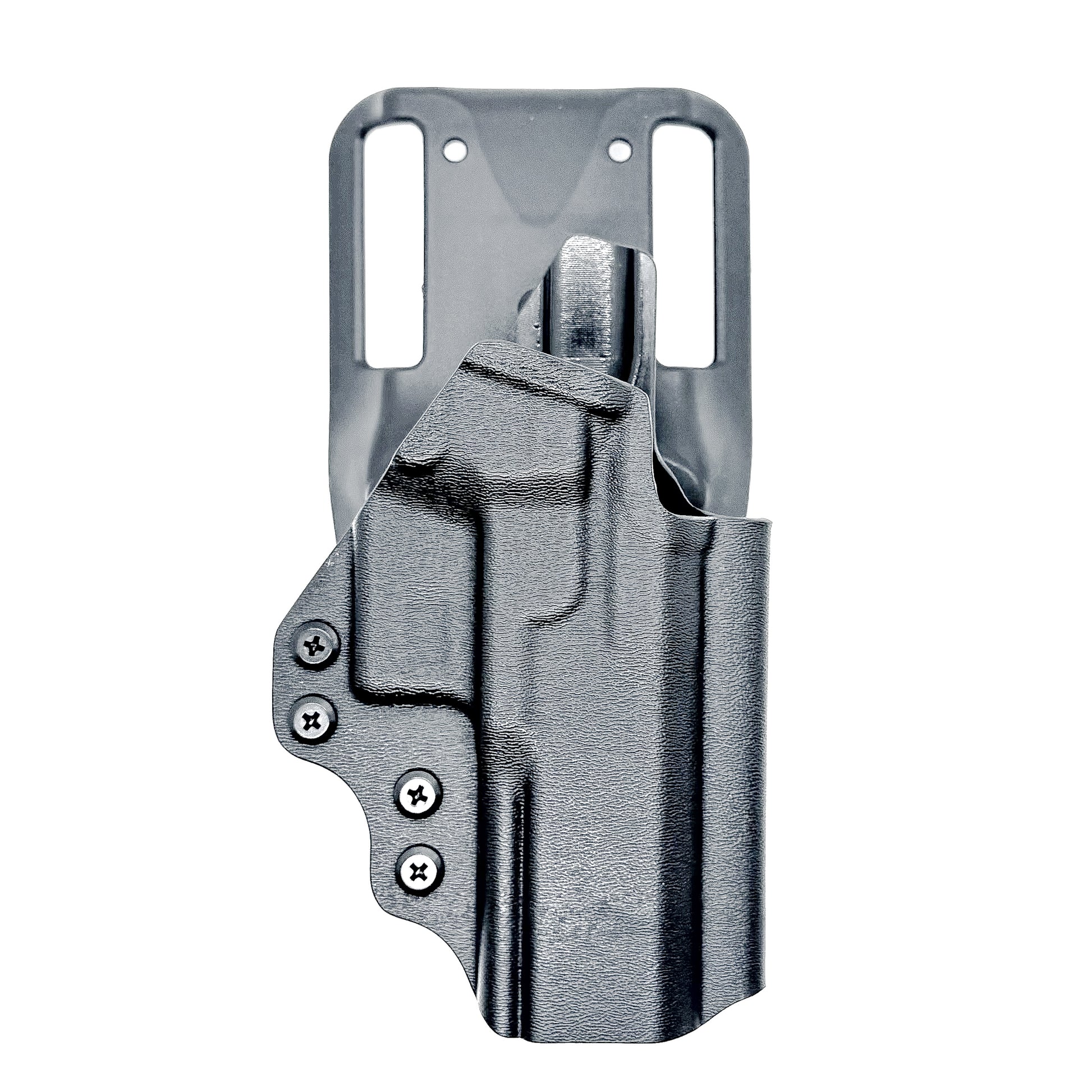 Precision-fit OWB outside the waistband duty & competition holster for the Staccato HD P4 from Four Brothers. Durable, secure, and made in the USA