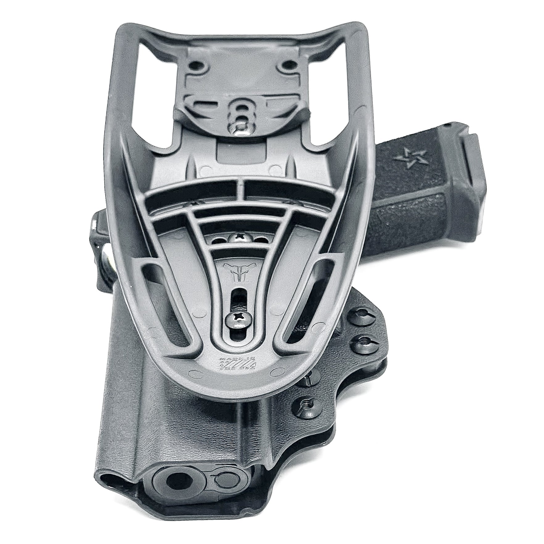 Precision-fit OWB outside the waistband duty & competition holster for the Staccato HD P4 from Four Brothers. Durable, secure, and made in the USA